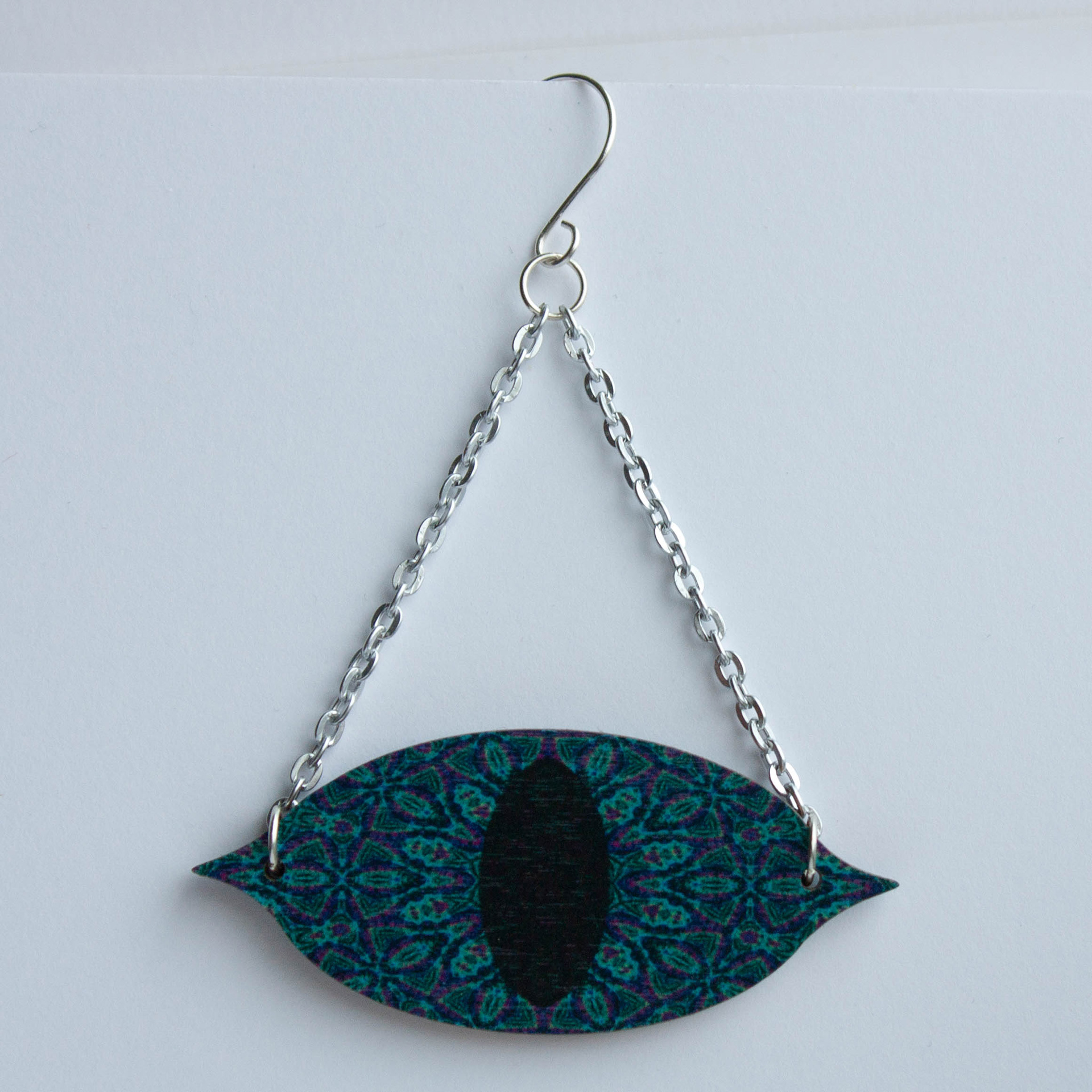 K-hole -earrings (silver-plated copper), 85 x 60 x 3mm, 20€ / pair