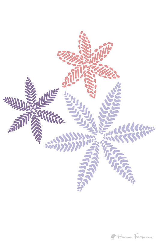Close-up detail of seamless nature-inspired pattern with frost flowers.