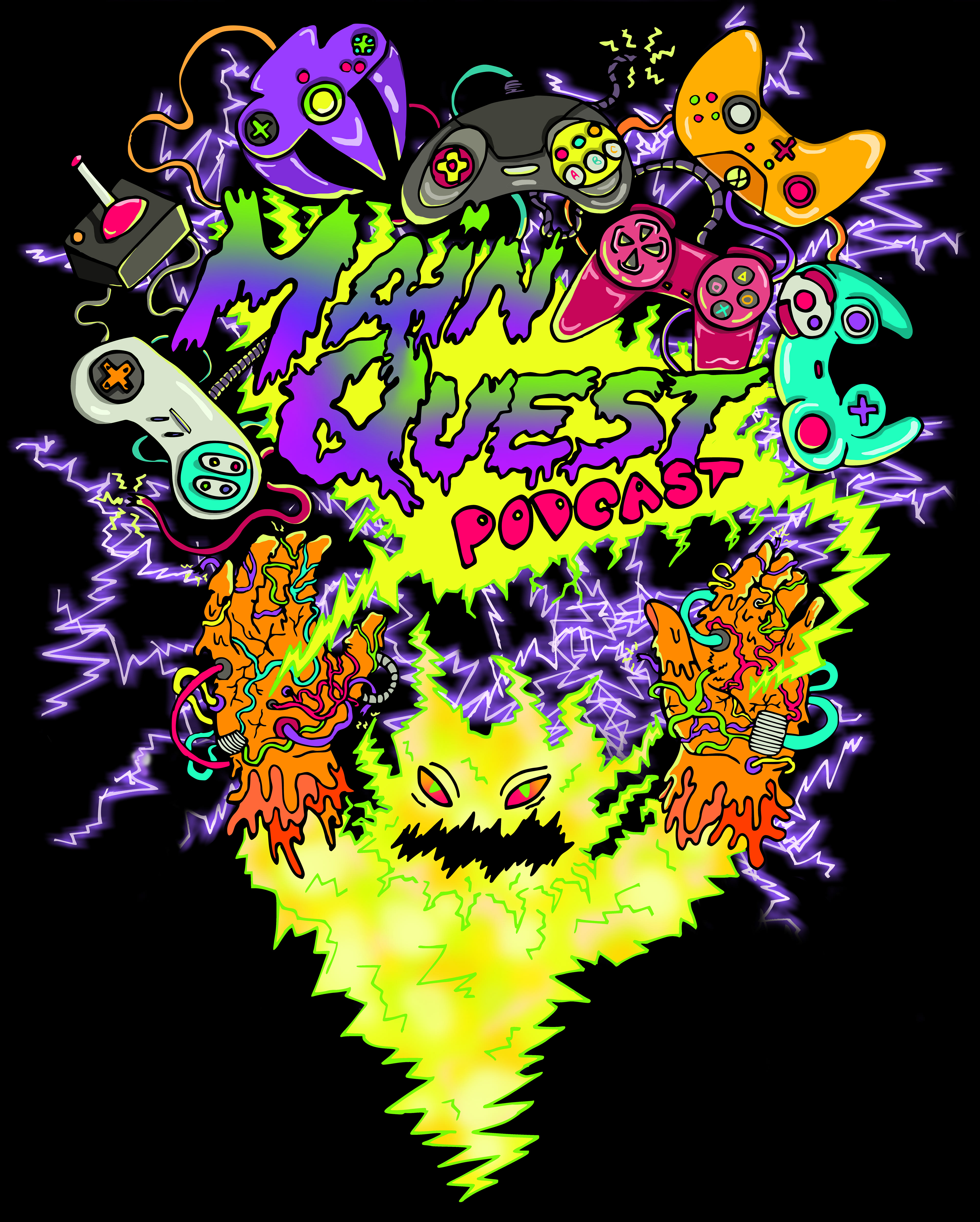 Main Quest Podcast 90s Shirt Design