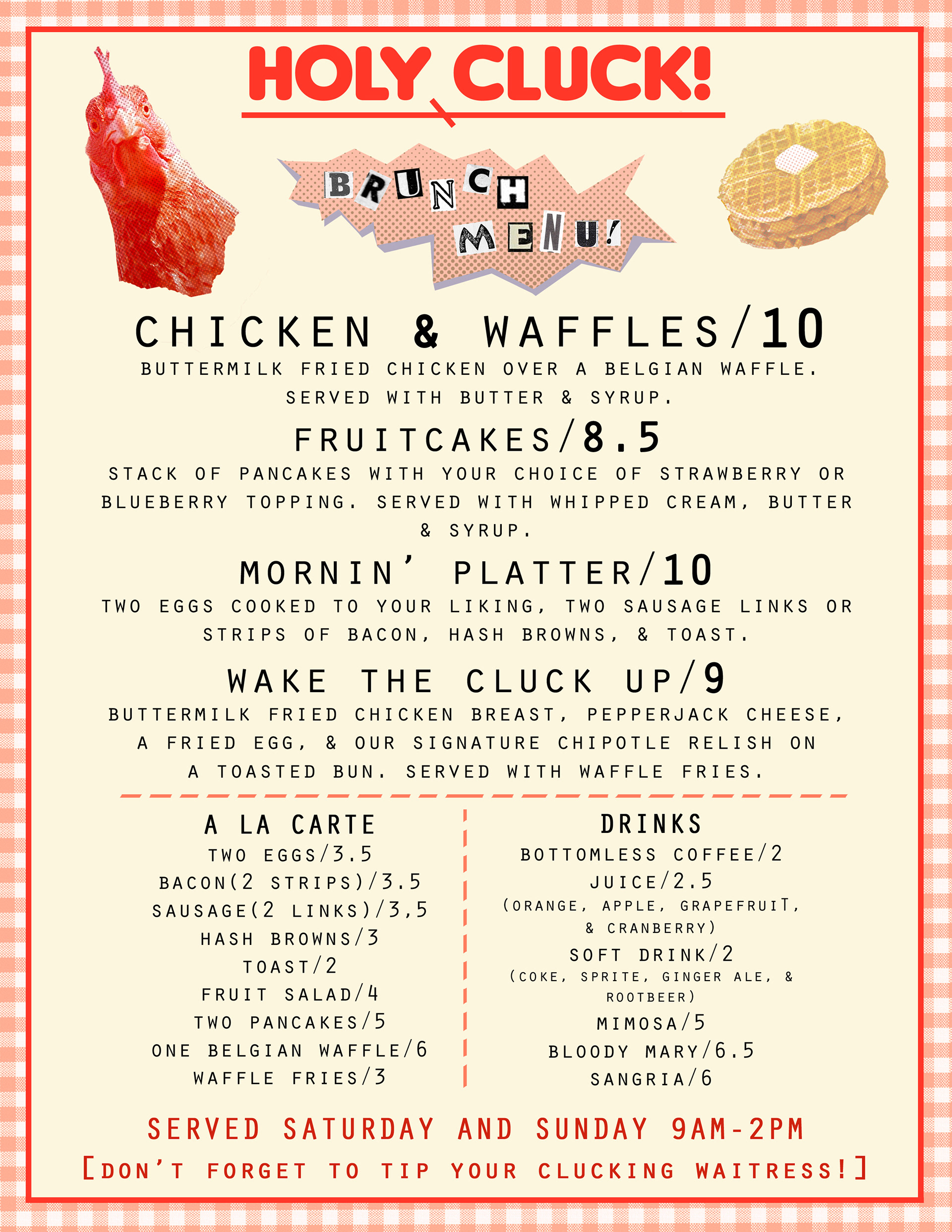 Holy Cluck Brunch Menu