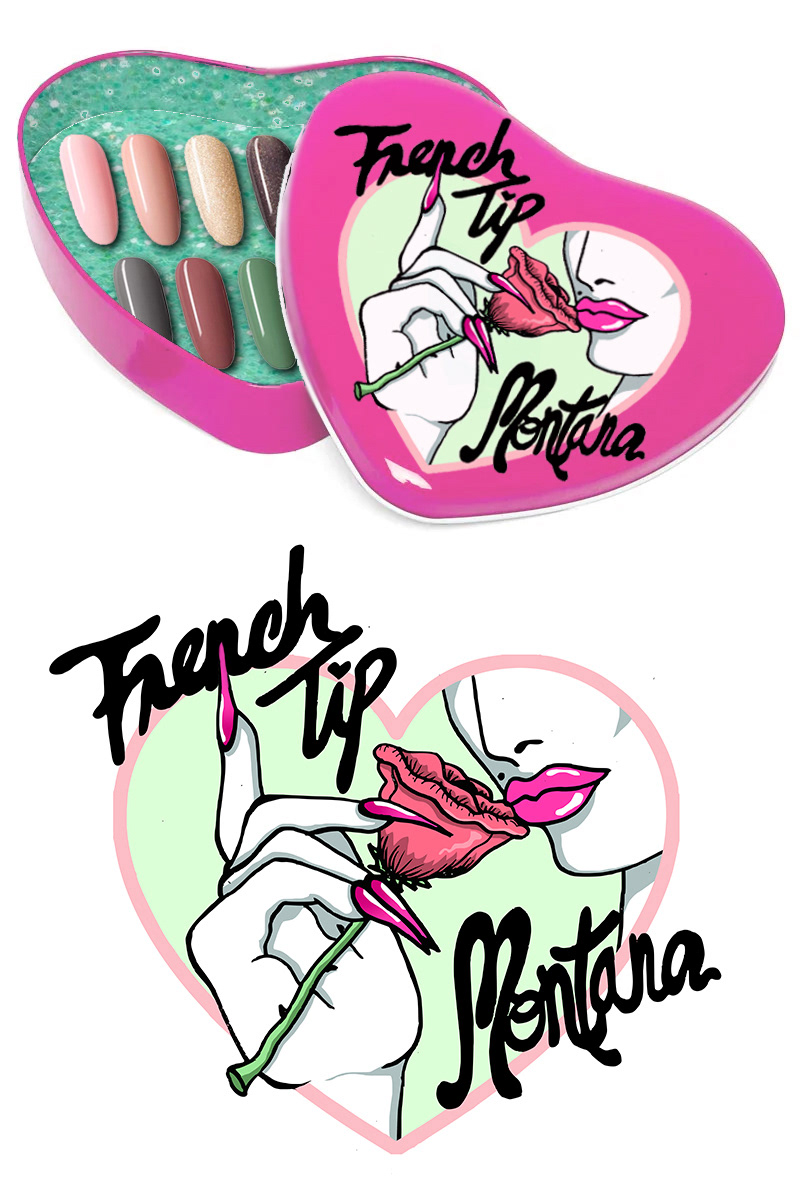 French Tip Montana Press-on Nails Packaging