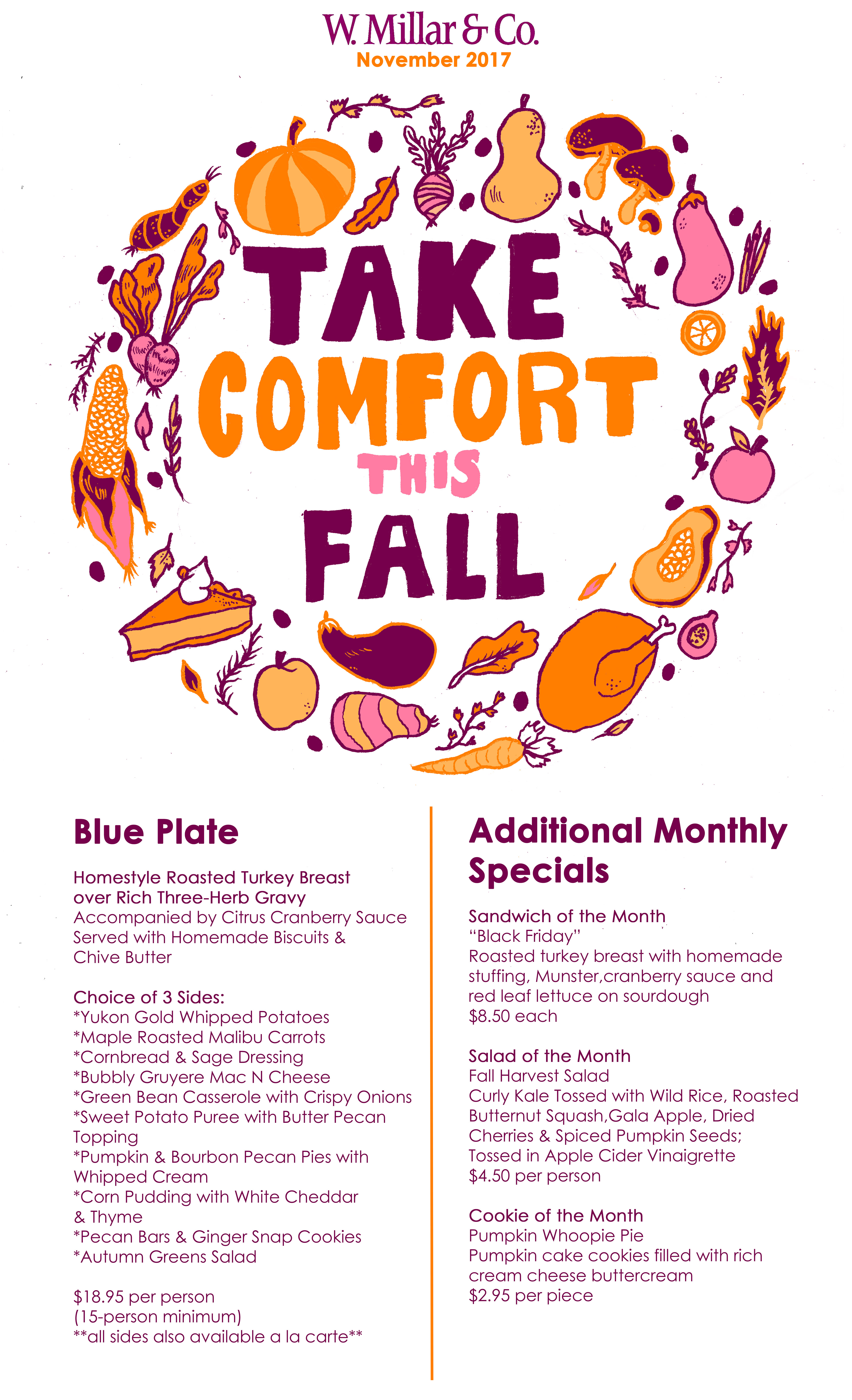W. Millar & Co. Fall Menu Email Newsletter