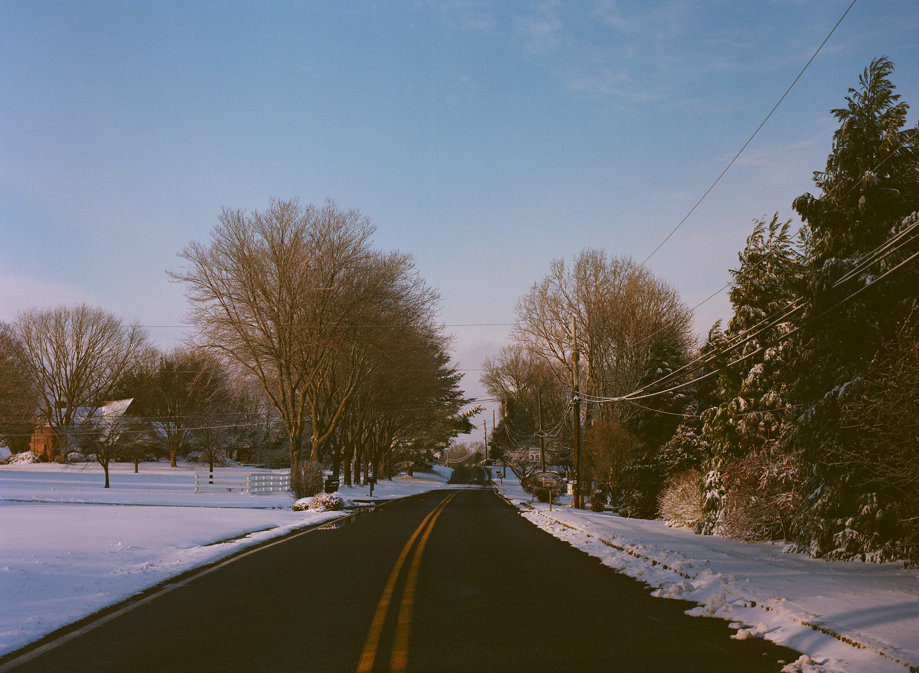 Golden hour on the last snow of winter