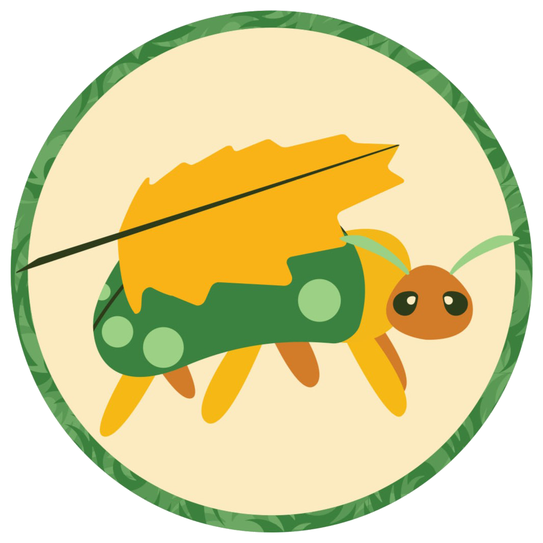 Chrysoma Logo, a beetle with a leaf on top of it.