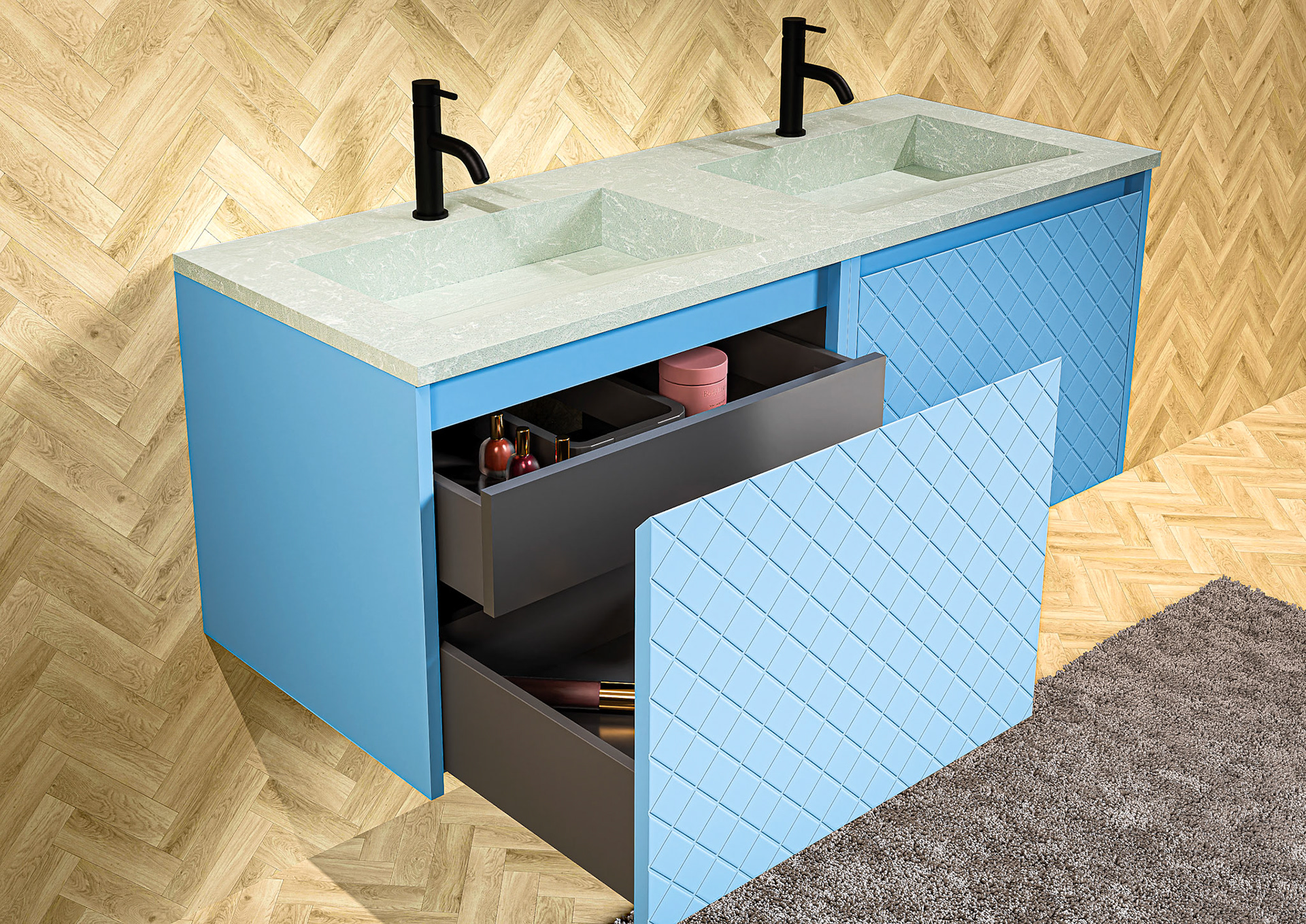 2 Diamante furnitures and sink Urano