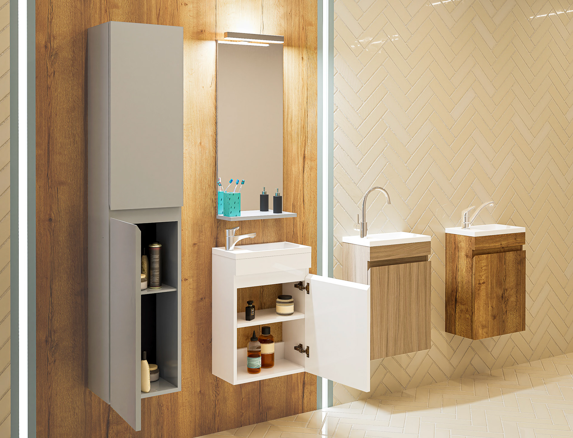 Bonsai furniture , T1 column and light Veronica led 30