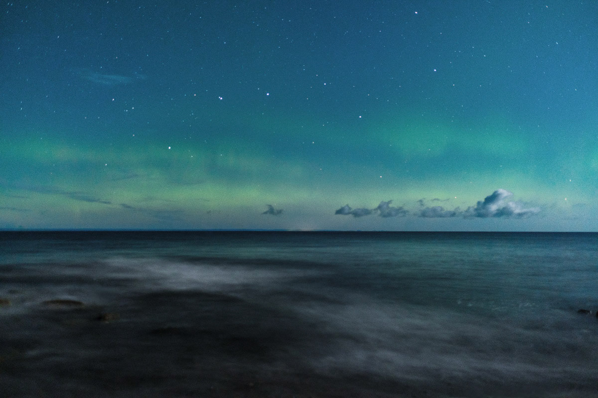 Aurora in the Moonlight