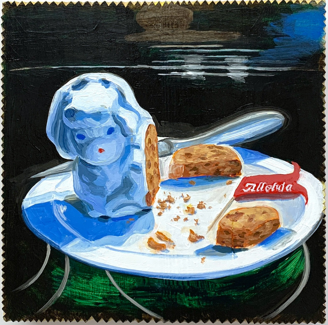 "All Consuming", 12 in x 12 in, acrylic, latex and vinyl on wood