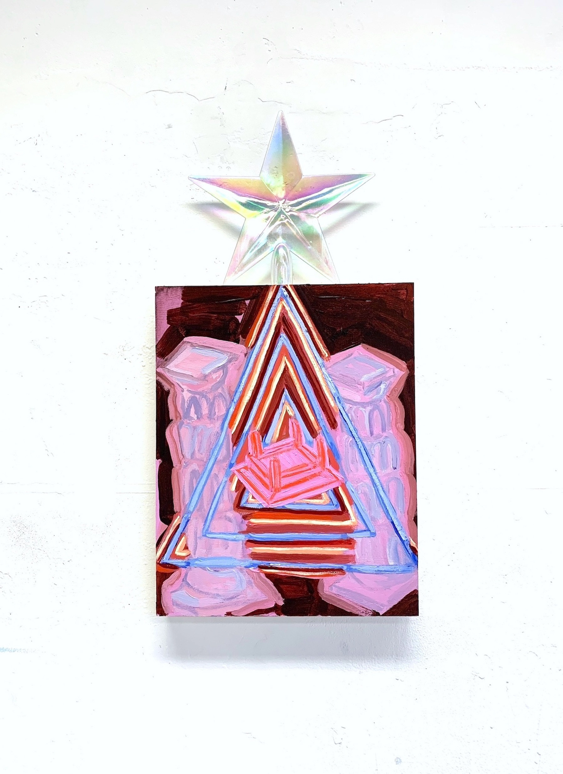 "Jesus Christ Superstar" 12 in x 16 in, plastic star and acrylic on wood