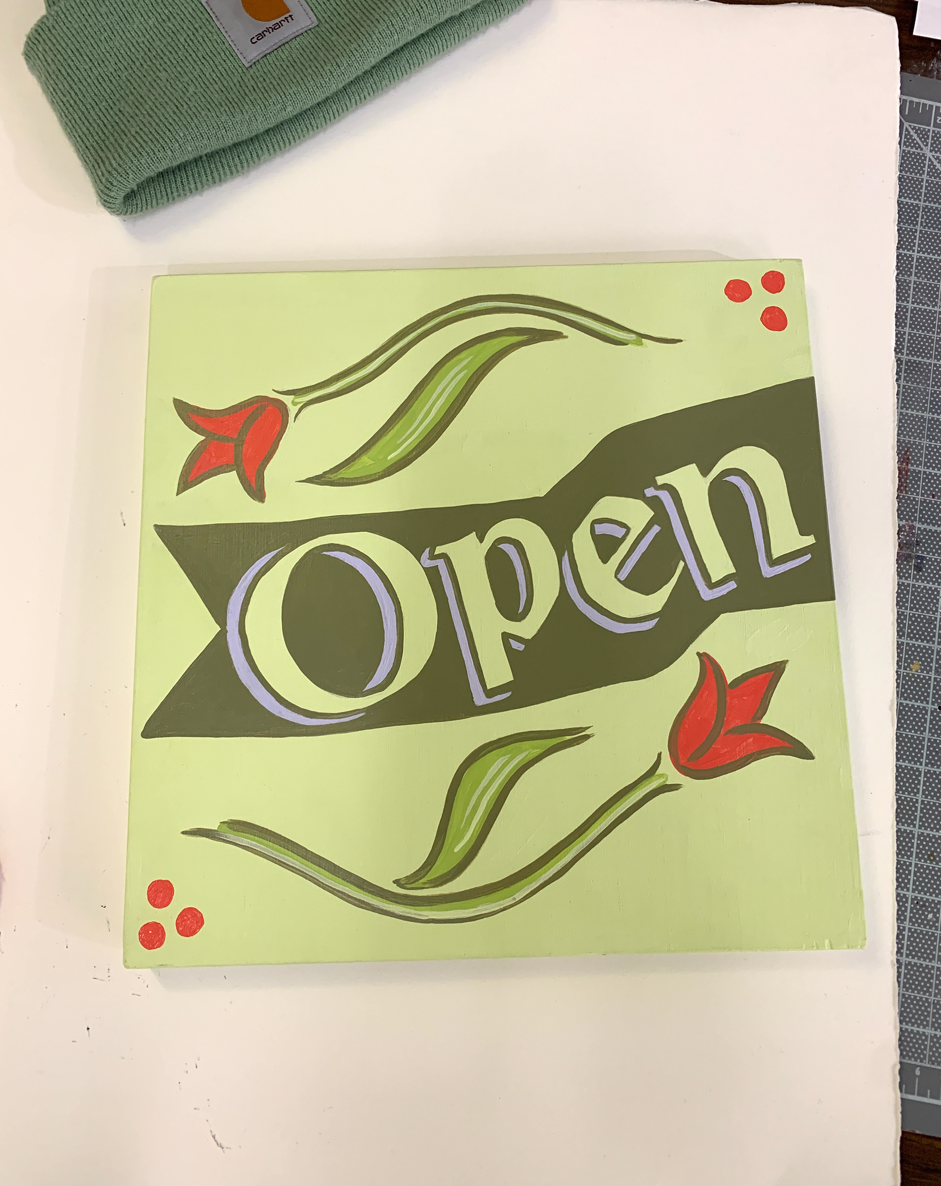 Open/ Closed sign for Flower Scout, 2024, Troy NY