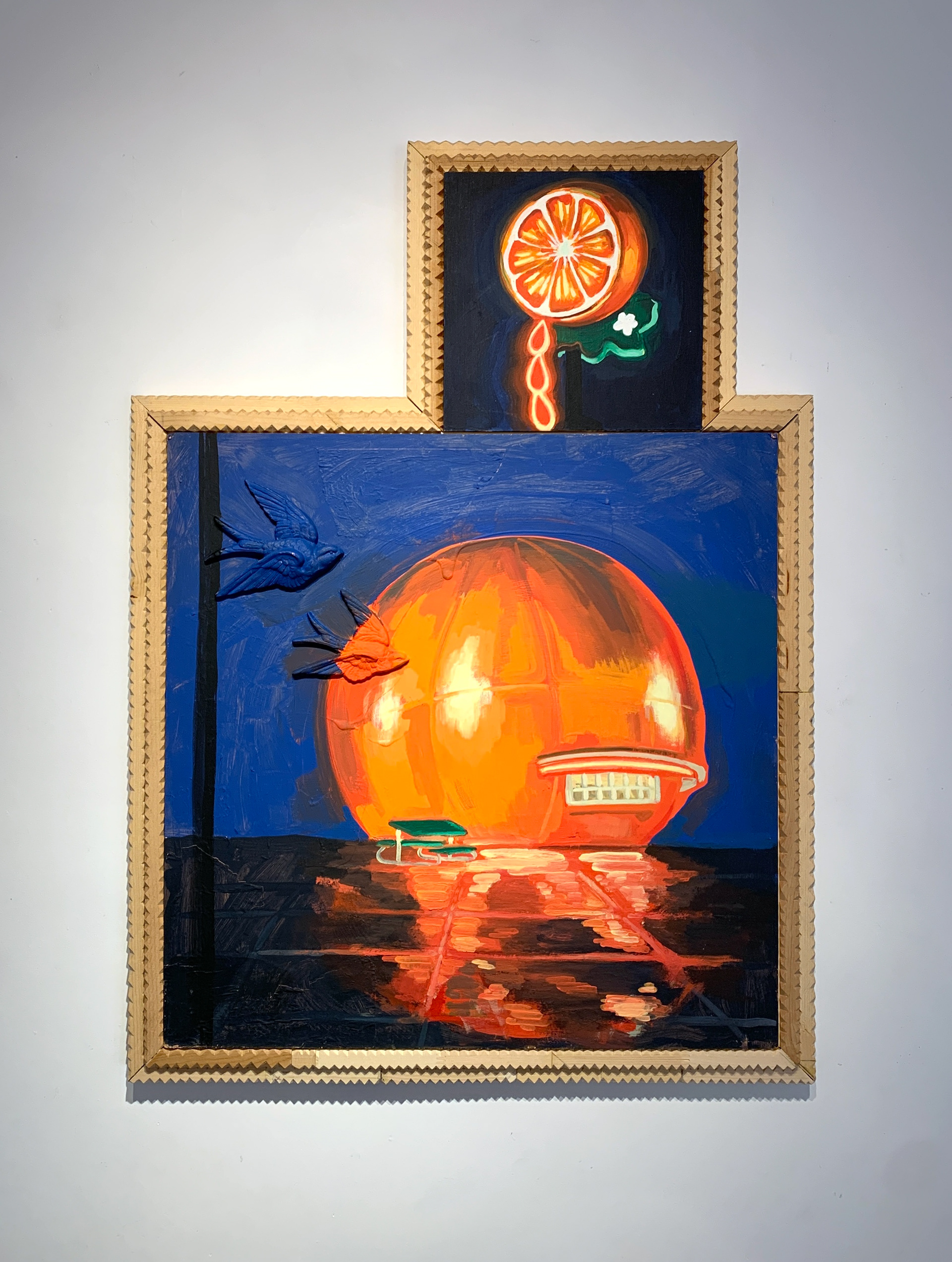 "Big Orange", 28 in x 38 in, acrylic and latex on wood