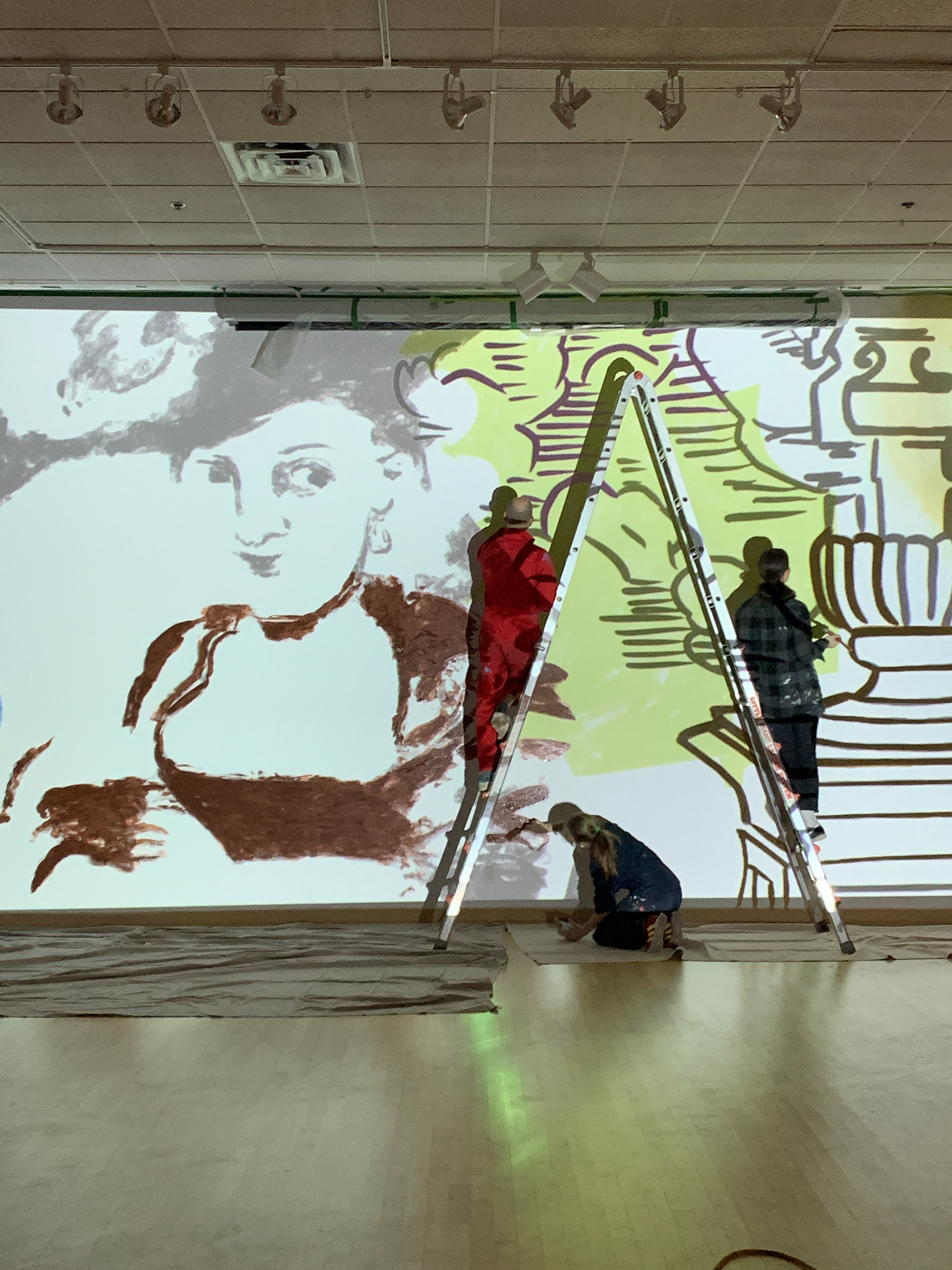 Delphine Hennelly Exhibition Mural, with Ankh One and Nicole Boyce, 2023, Montréal QC