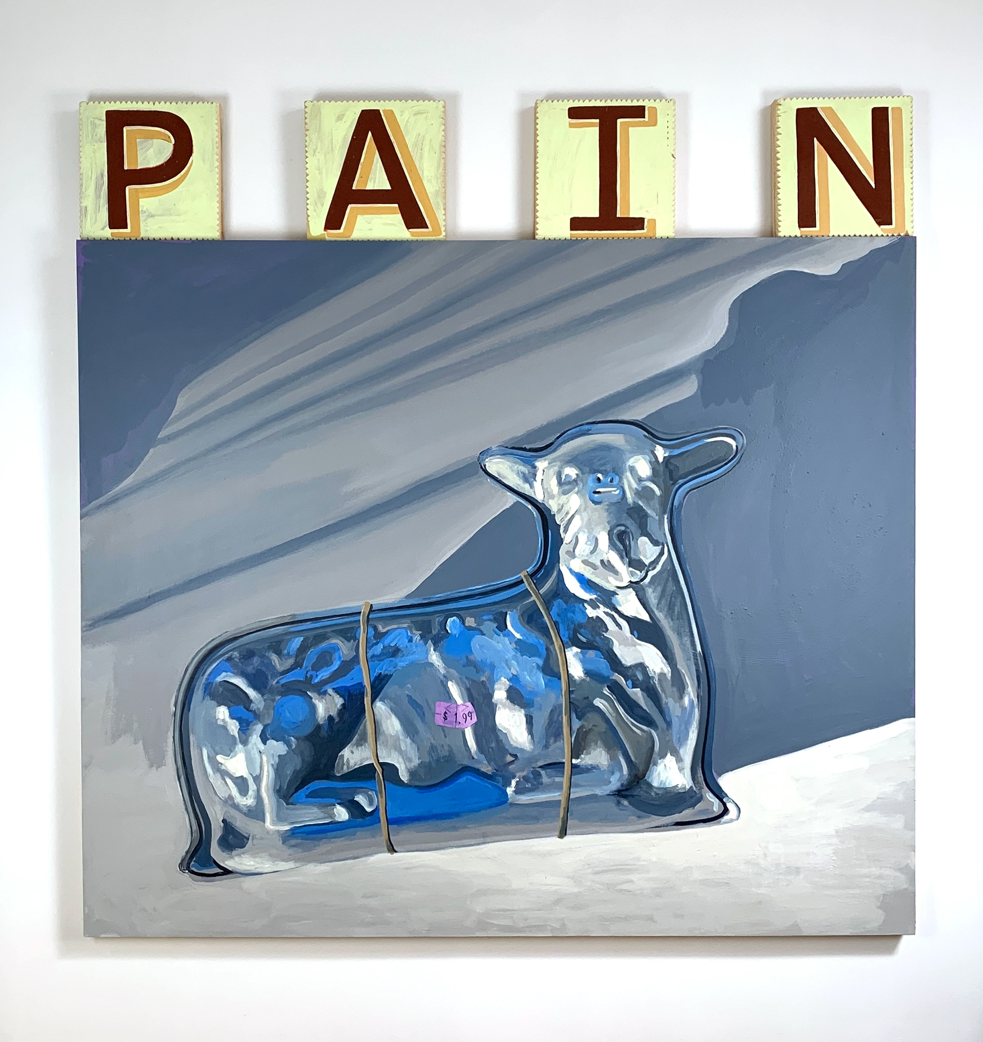"PAIN/ BREAD", 60 in x 60 in, acrylic, latex and vinyl on wood