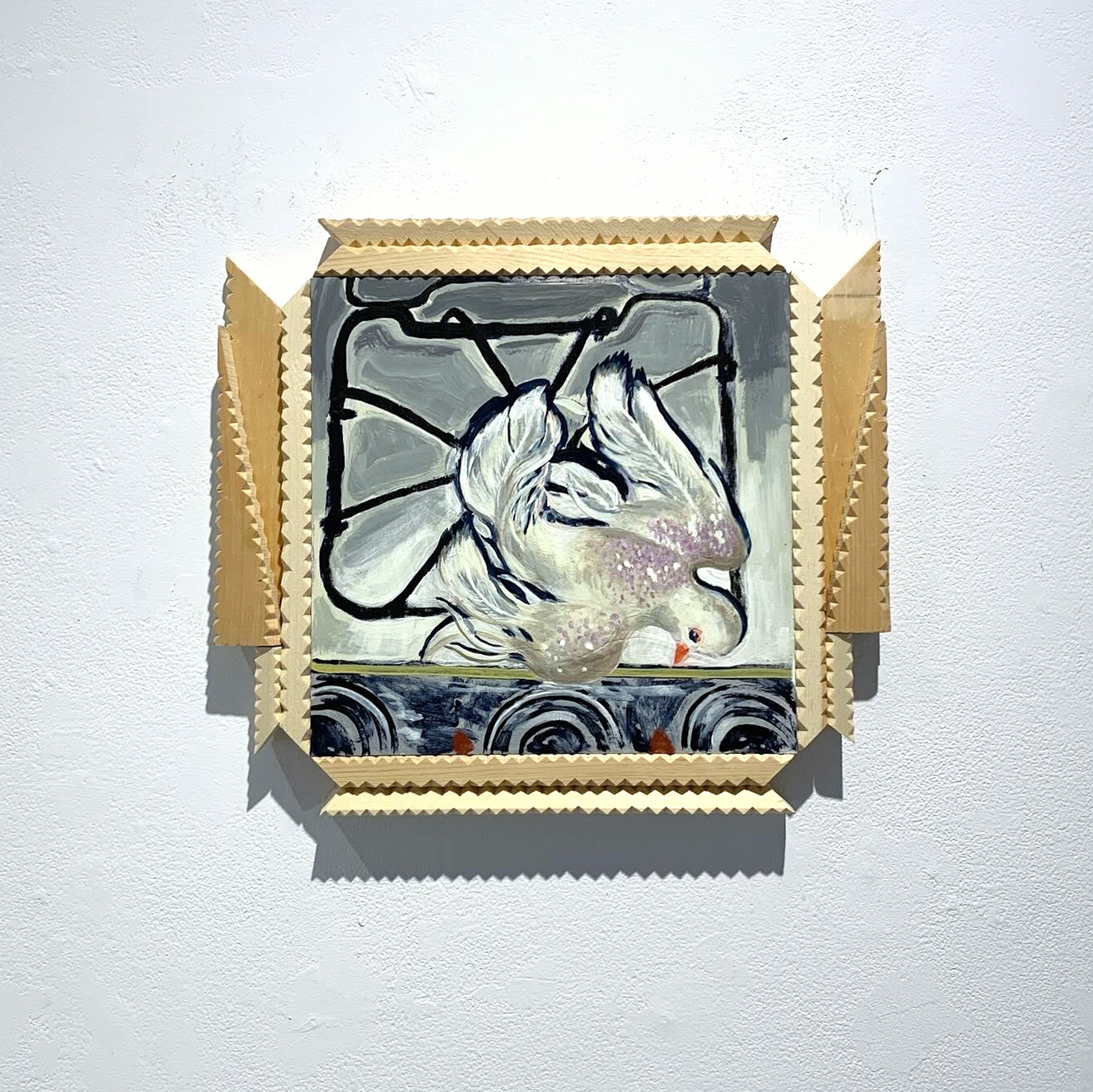 "Peace on the Backburner", 14 in x 16 in, acrylic and latex on wood