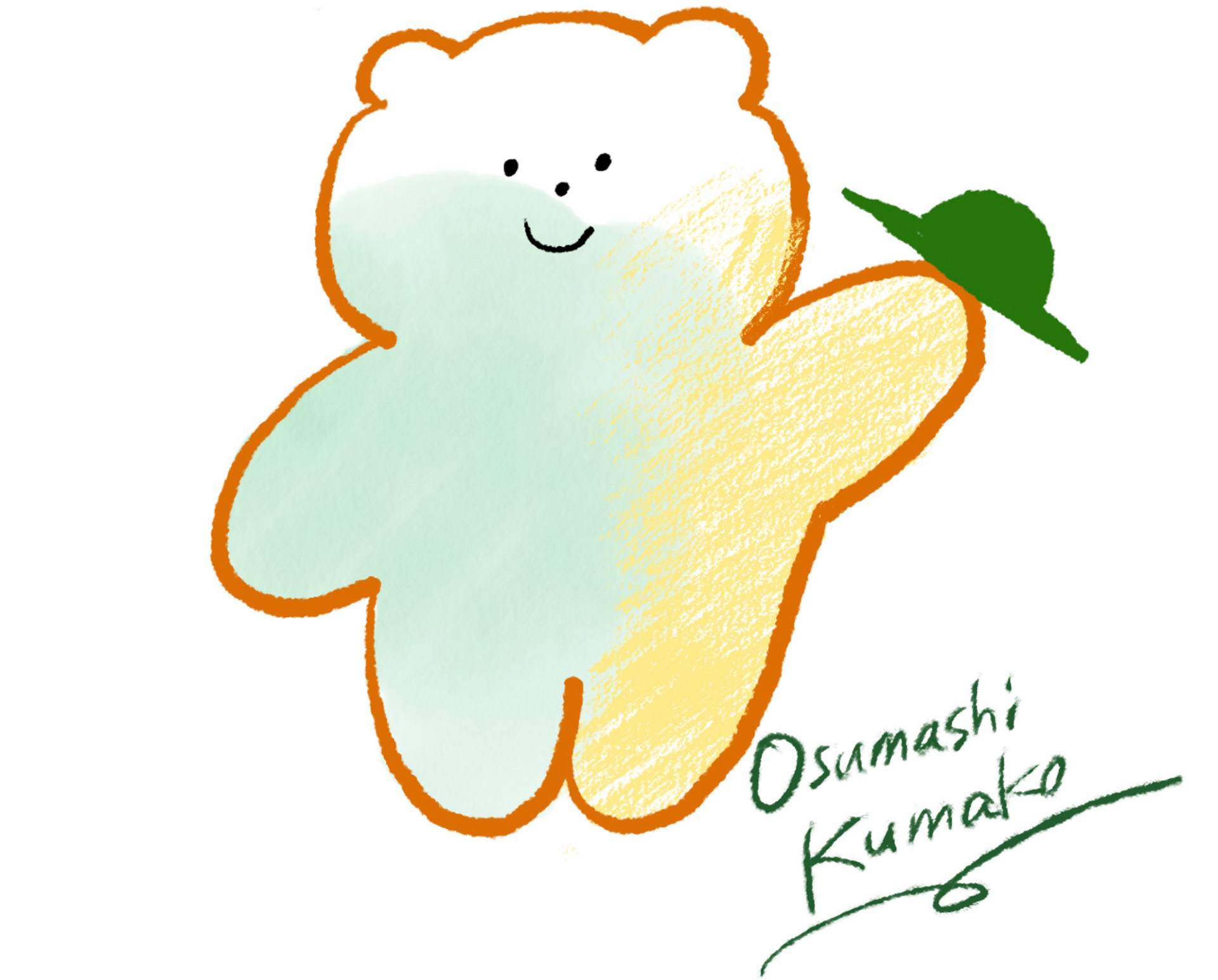おすましくま子が帽子を持っている絵