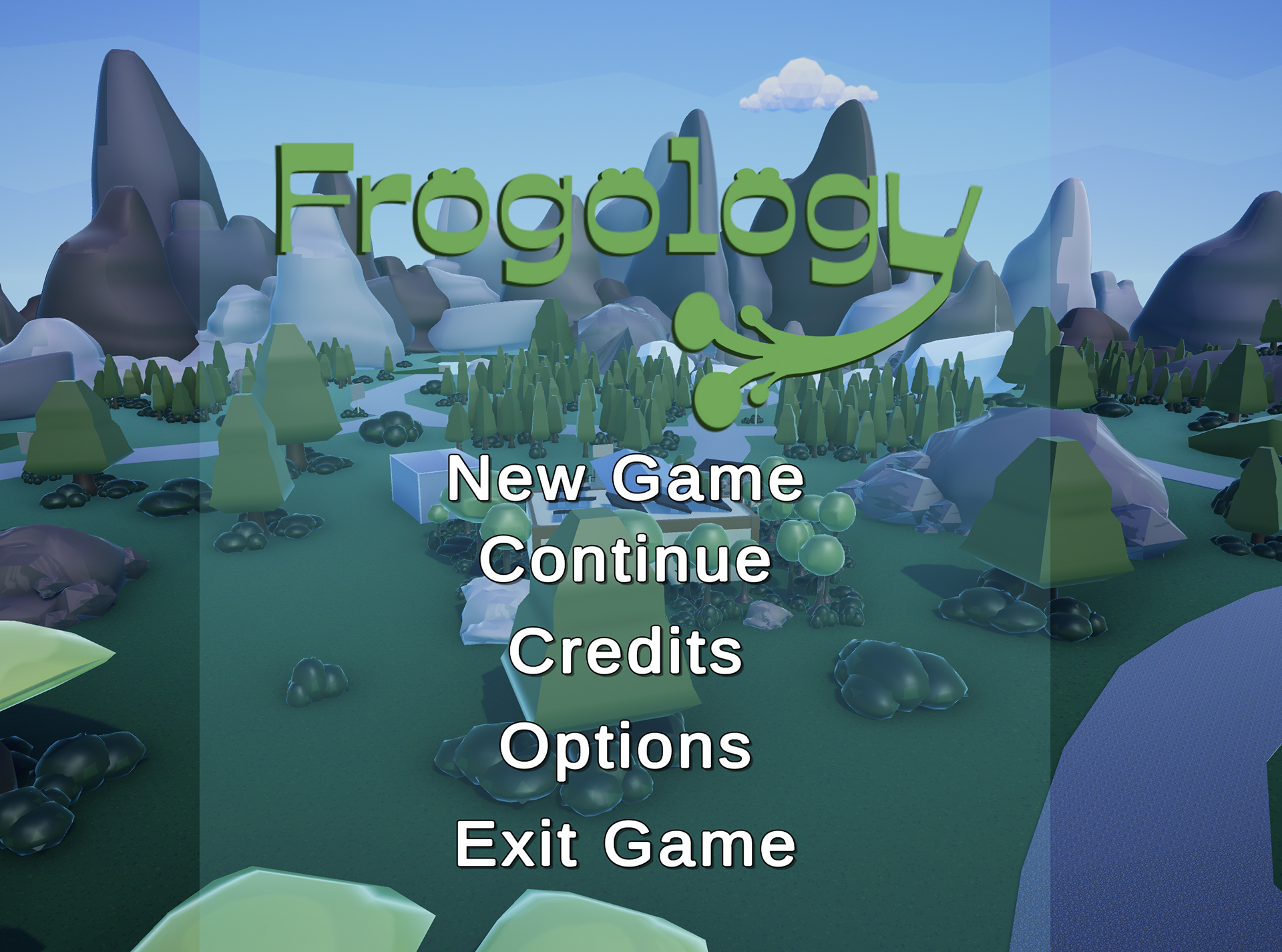 The main menu for Frogology.