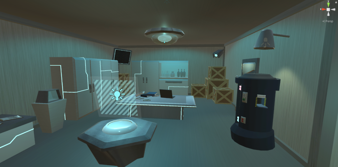 A view of the 'machine section' of the lab after lighting and post processing.