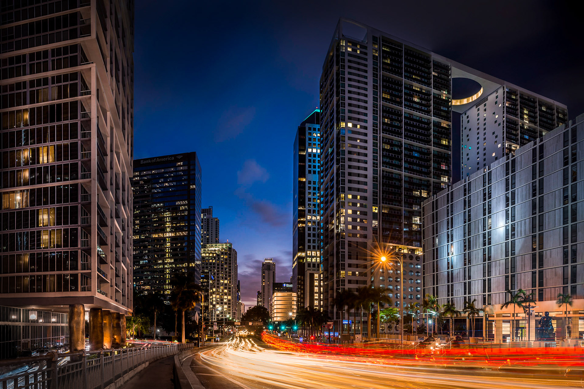 Brickell Avenue by night - Miami, February 2015
