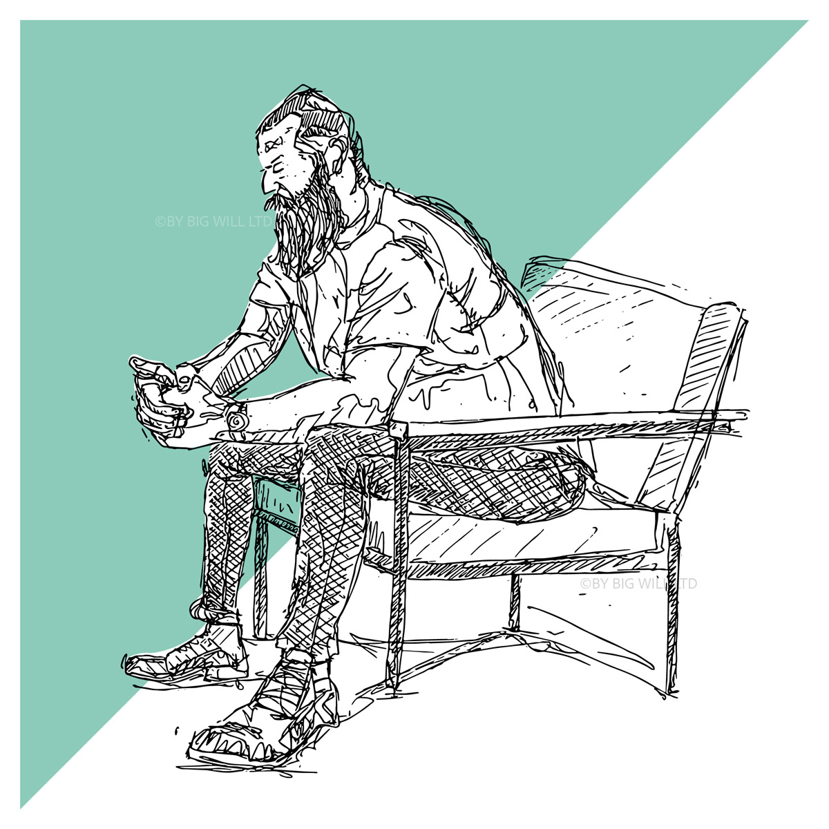 Digitally enhanced life drawing sketch