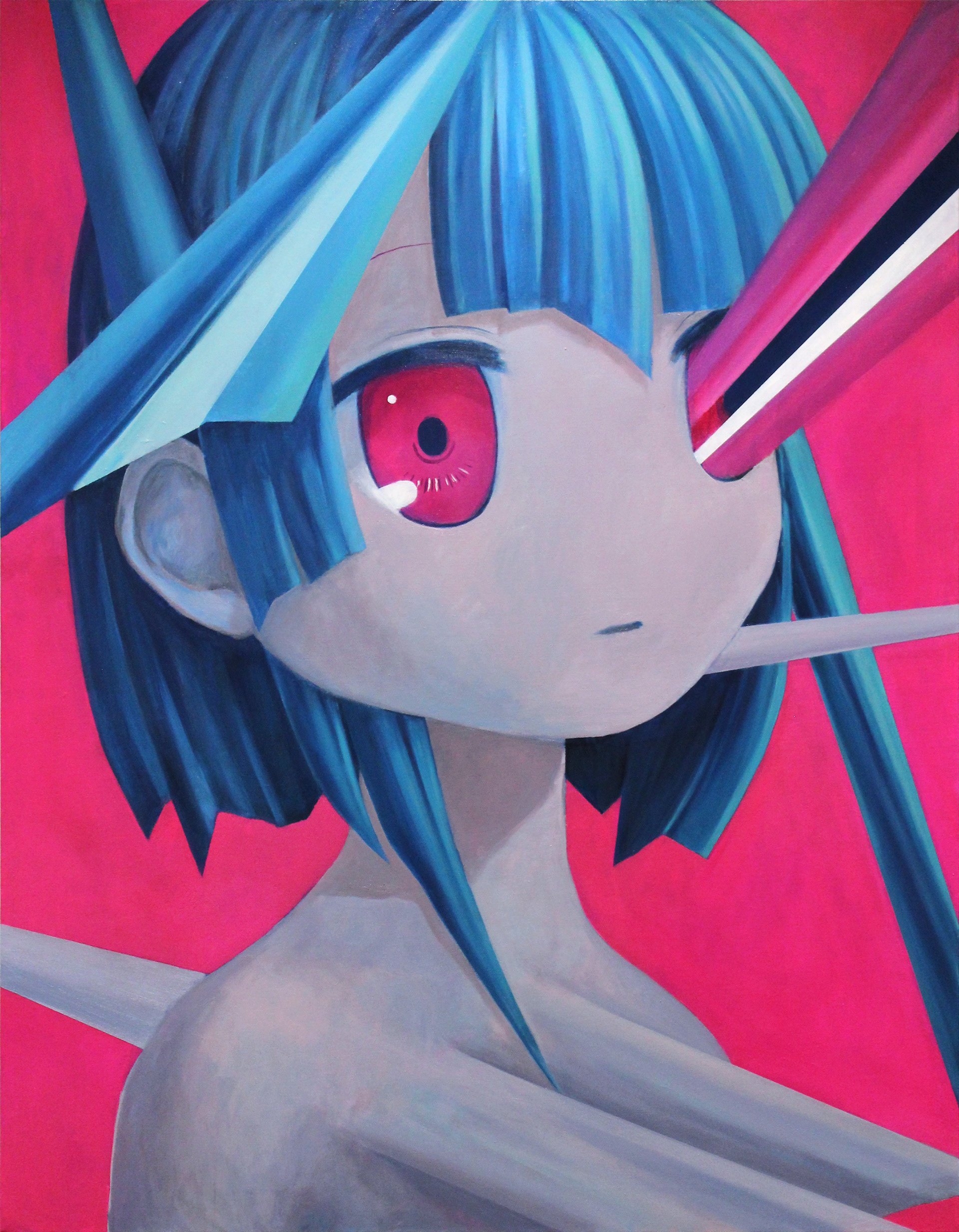 「かんつう」Penetrate, 910x1167mm, acrylic and oil on canvas, 2022