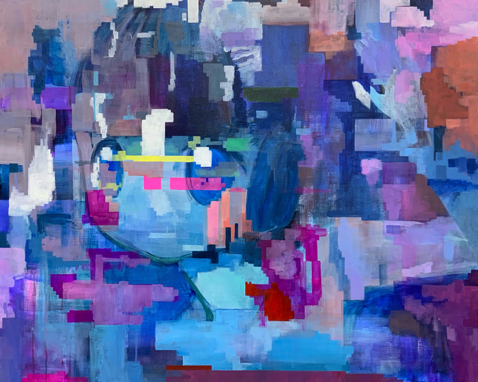 「受動的な意思決定 2」Passive decision-making (2), 910mm x 727mm, acrylic and oil on canvas, 2022