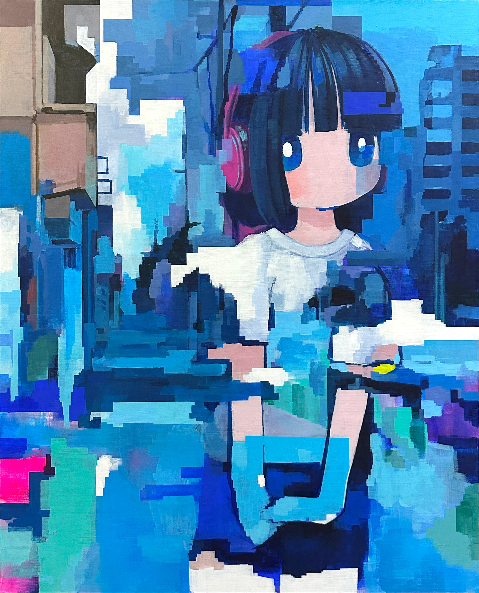 「道路のまんなか」middle of the road, 803mm x 1000mm, acrylic on canvas, 2023