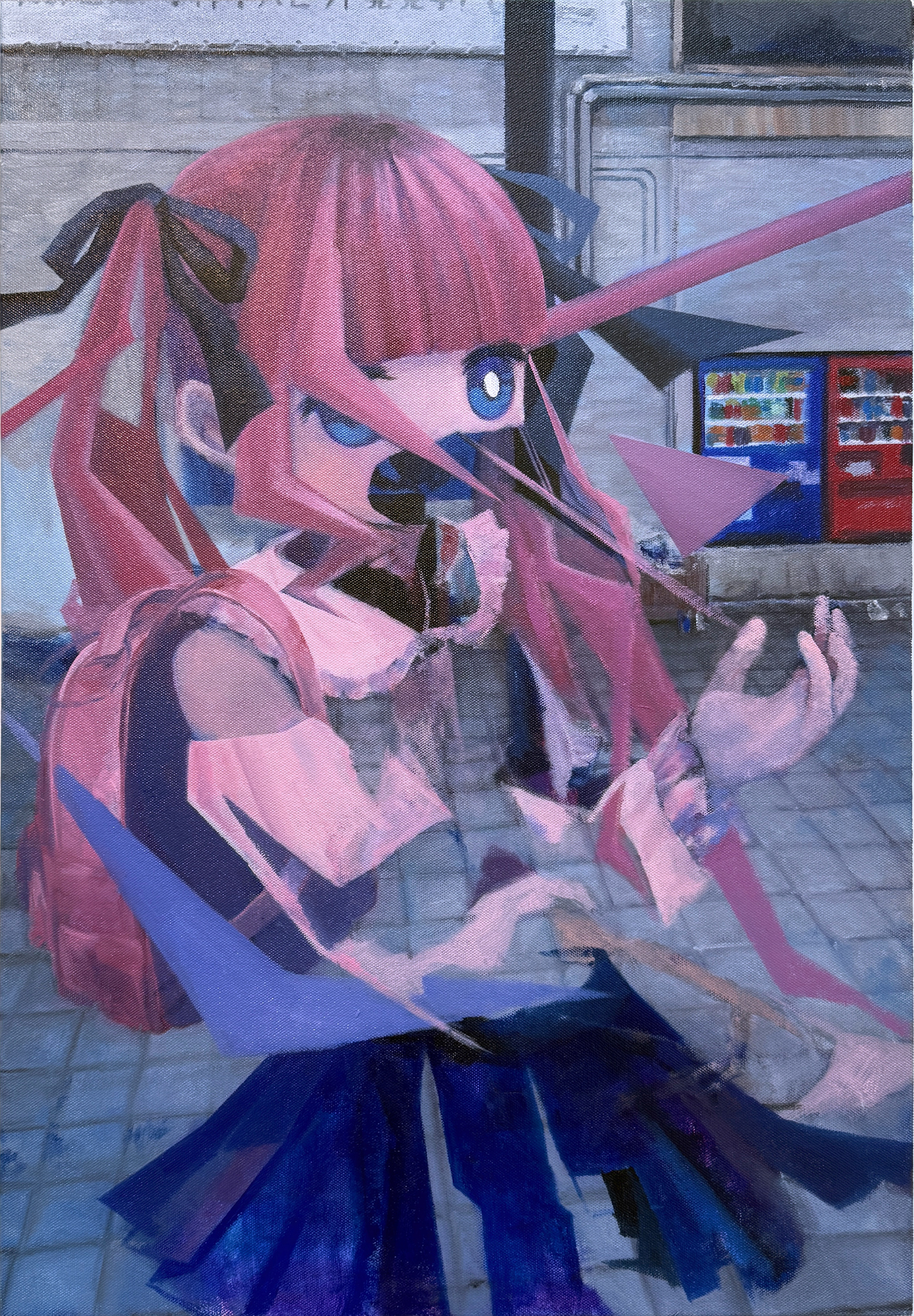 「全部壊れてしまってもいいと思った」I thought it would be ok even if everything broke, 500mm x 727mm, acrylic and oil on canvas, 2024