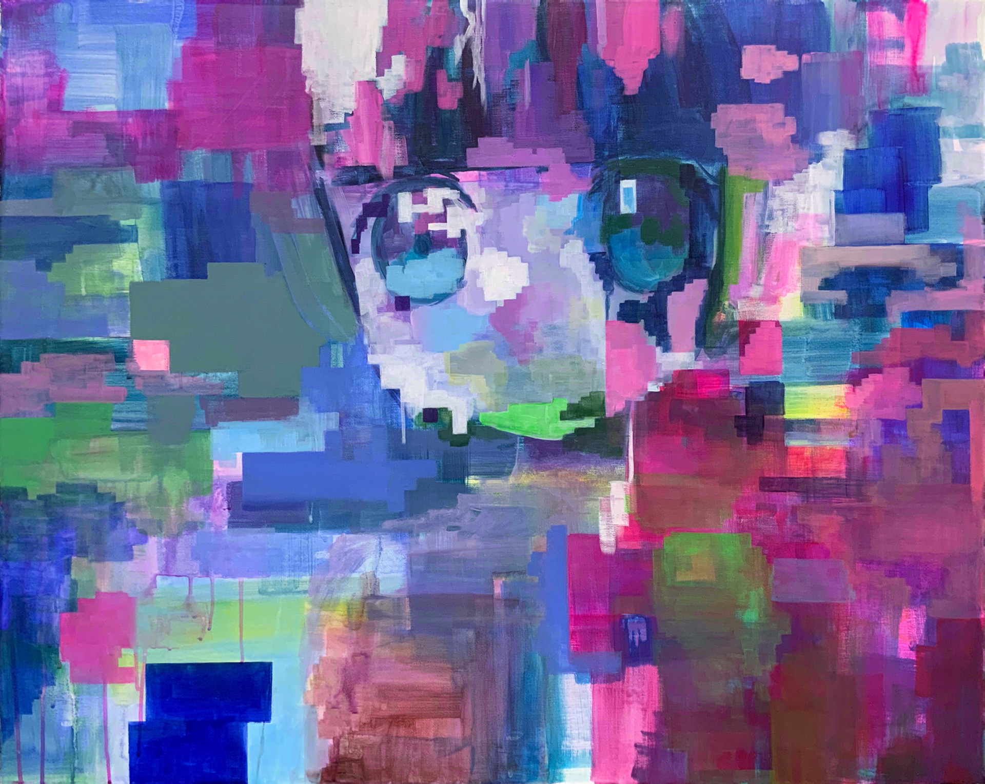 「受動的な意思決定 1」Passive decision-making (1), 910mm x 727mm, acrylic and oil on canvas, 2022