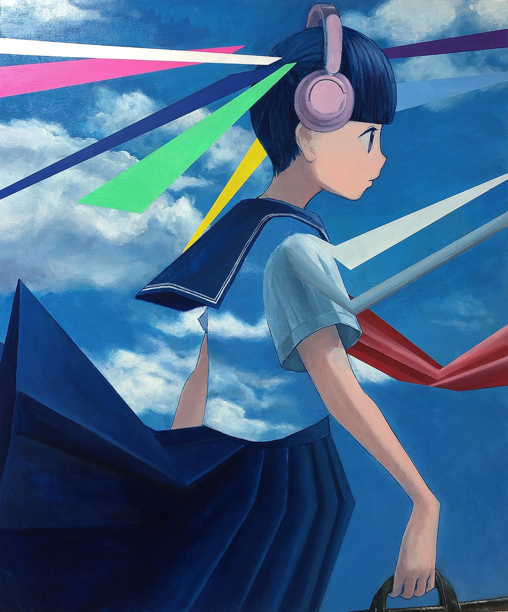 a girl in the sky [B], 606mm x 727mm, oil on canvas, 2022