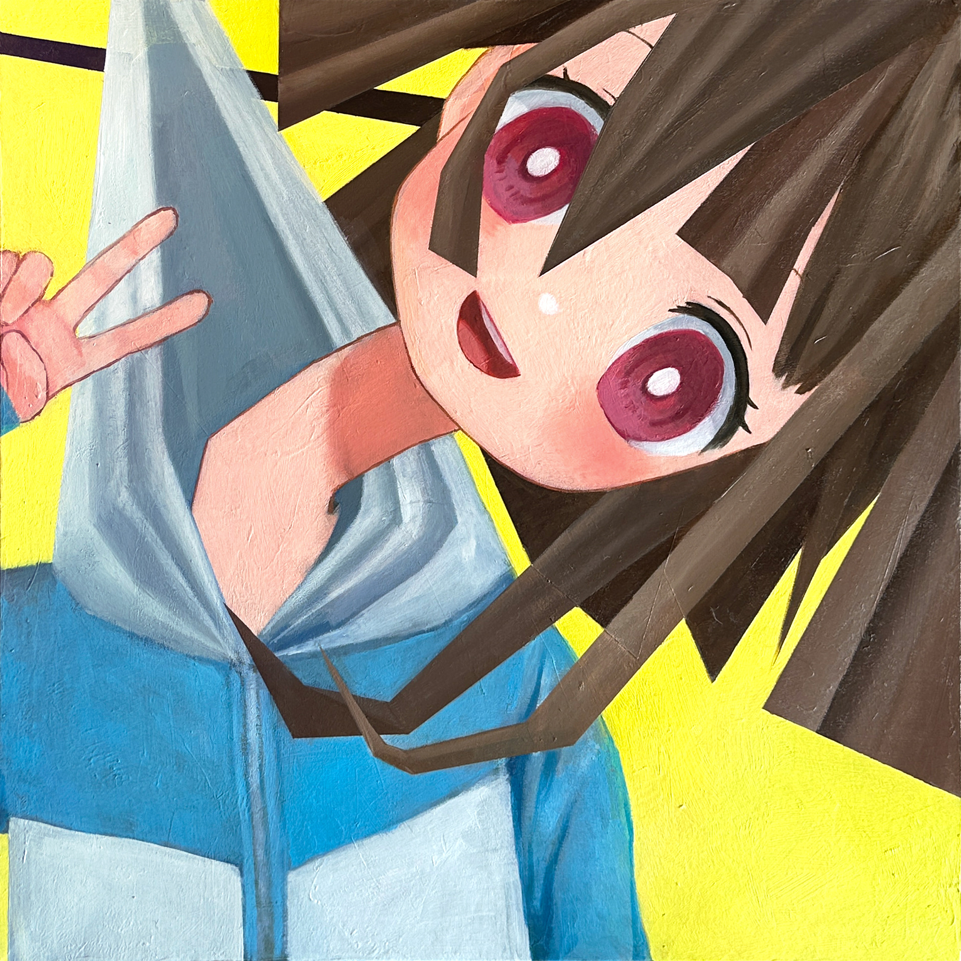 60°, 410mm x 410mm, acrylic and oil on canvas, 2023