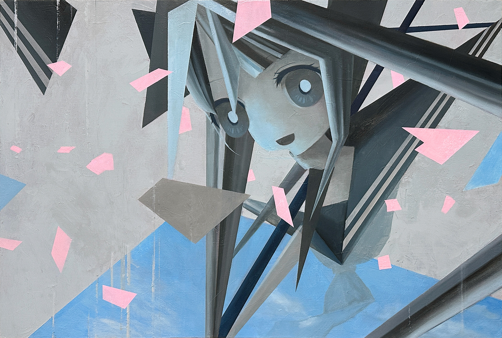 「したのそら」Sky under, 606mm x 410mm, oil on canvas, 2023