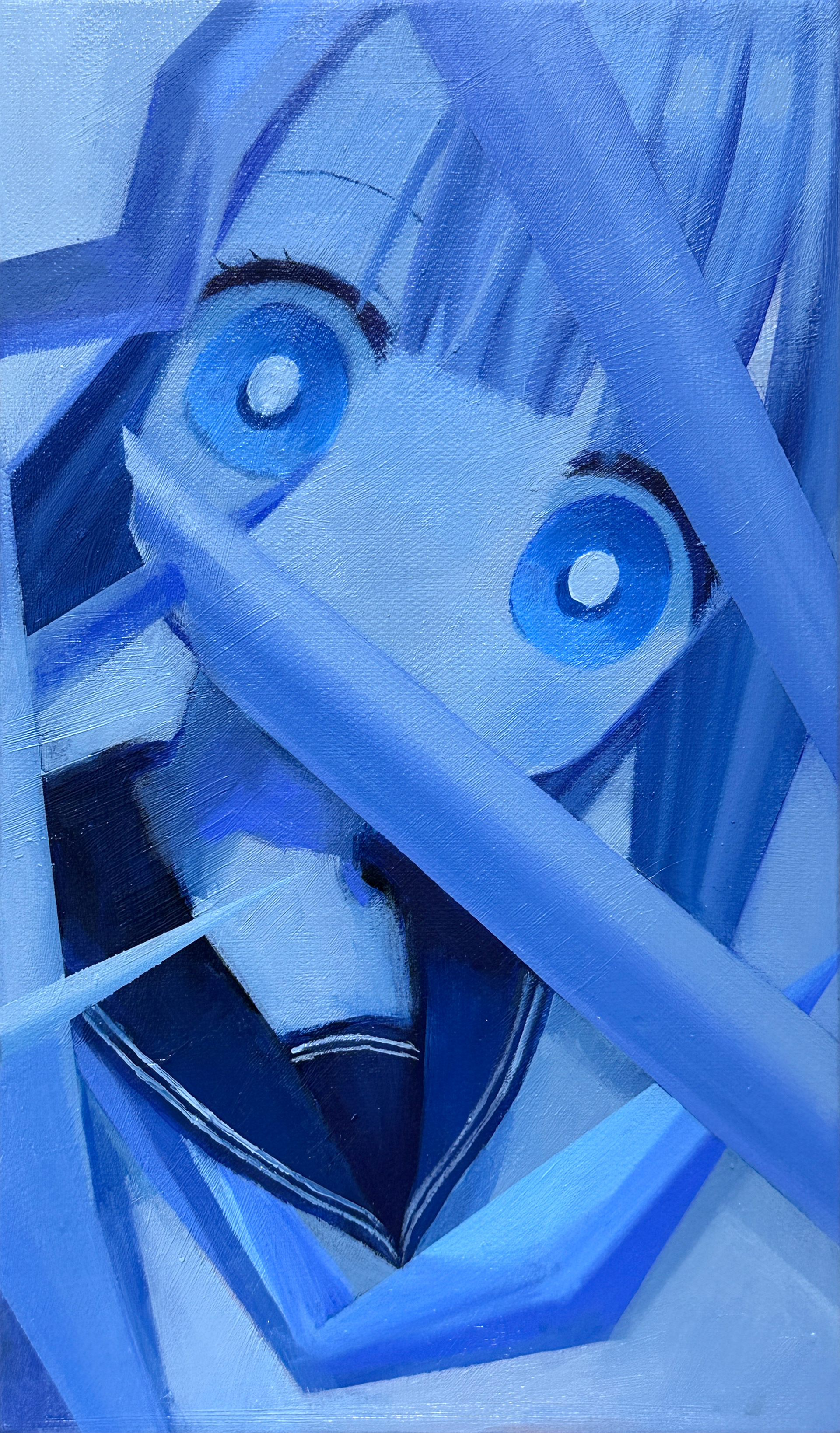 「彼女に起こった事象について 1」About what happened to her (1), 160x273mm, oil on canvas, 2024