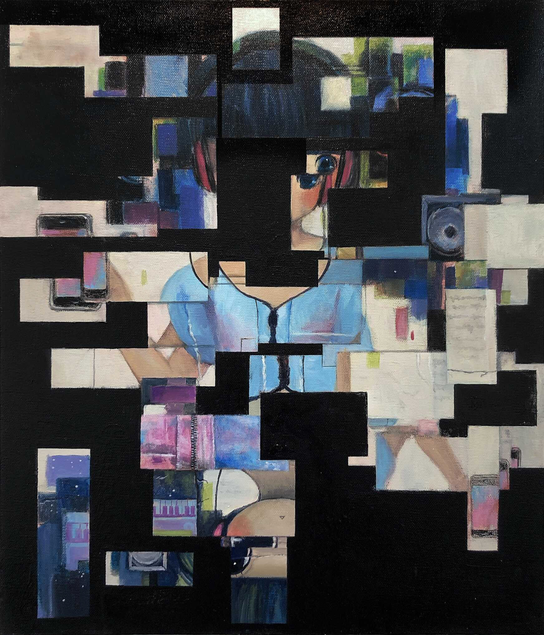 「内訳 - "上書き保存"」breakdown -"Overwrite Save", 455mm x 530mm, oil on canvas, 2020