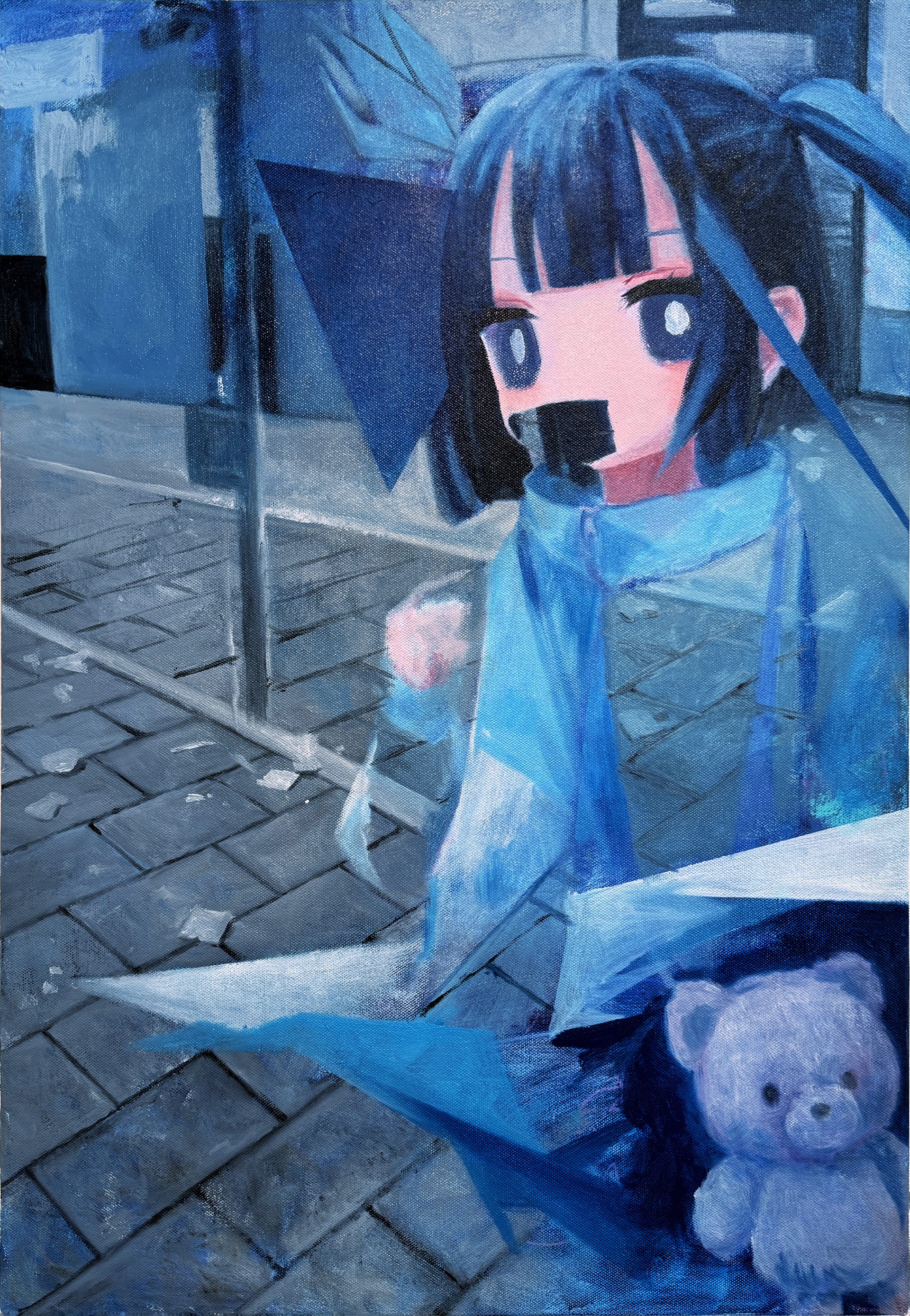 「みんな変わってしまってもいいと思った」I thought it would be ok even if everyone changed, 500mm x 727mm, acrylic and oil on canvas, 2025