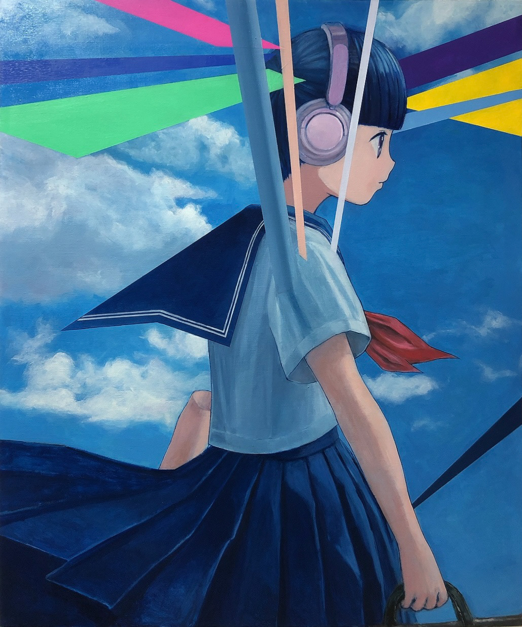 a girl in the sky [A], 606mm x 727mm, oil on canvas, 2022