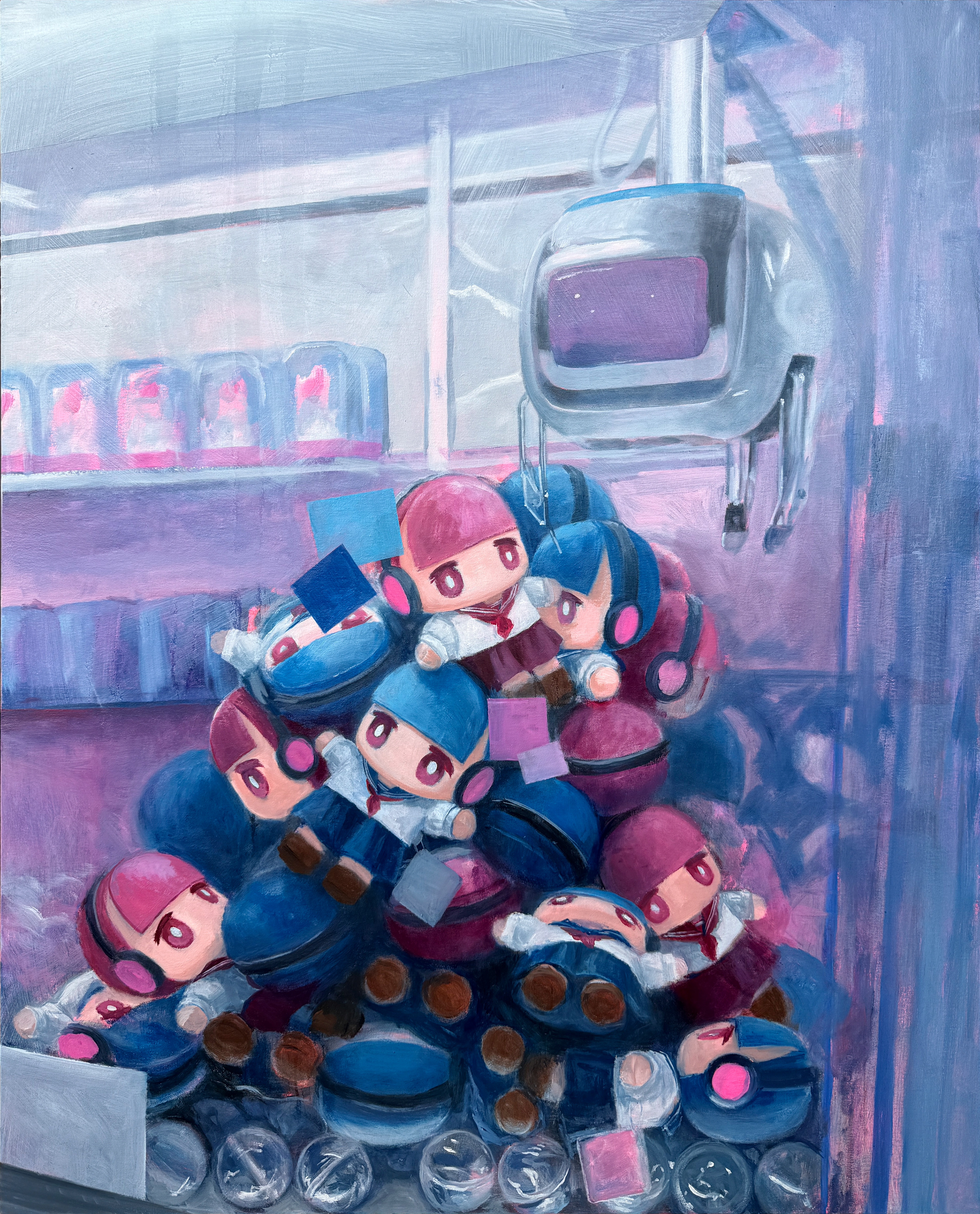 「ピンクと水色の山」a heap of pink and lightblue, 727mm x 910mm, oil on canvas, 2025