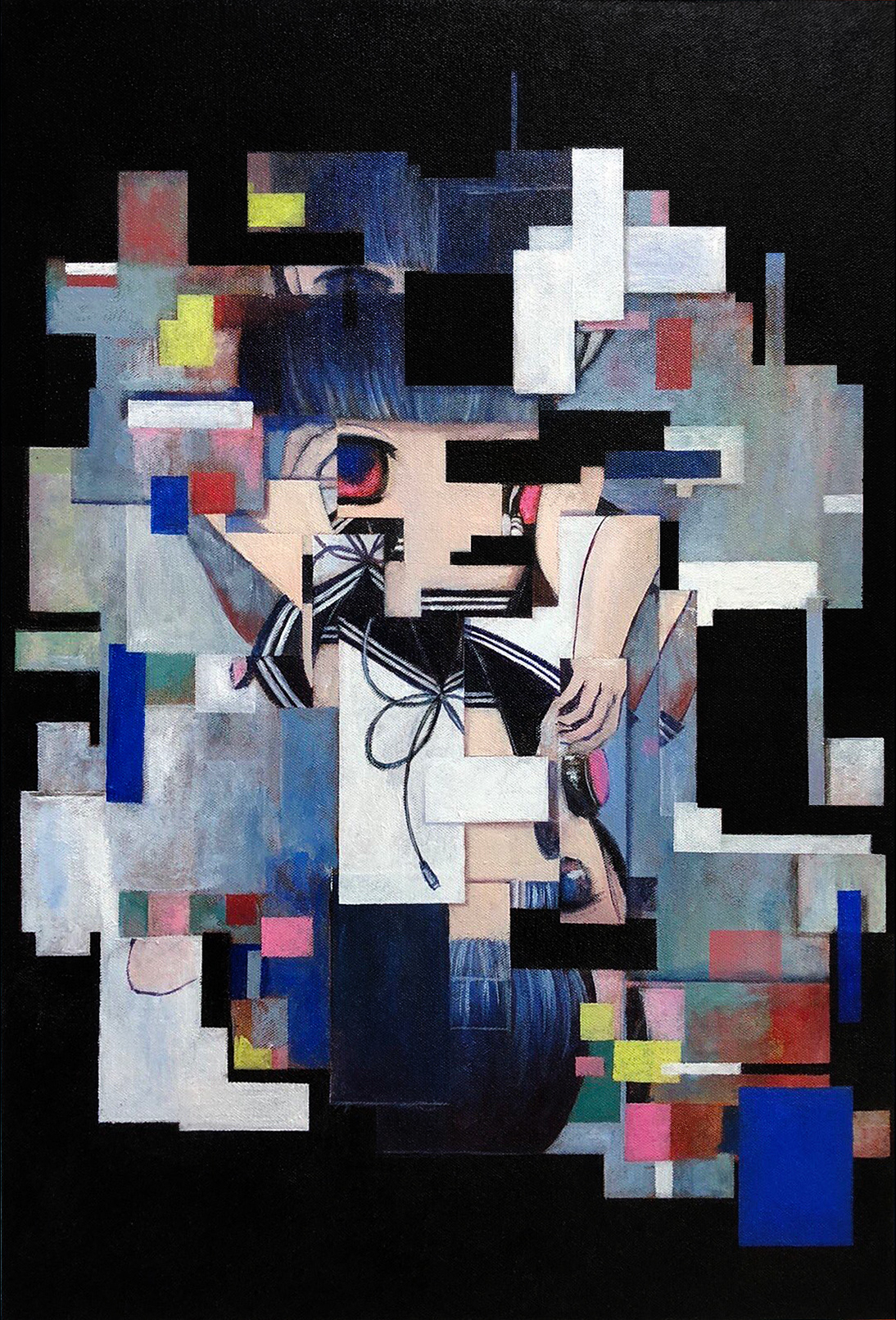 「内訳 - "I/O"」breakdown - "I/O", 500mm x 727mm, oil on canvas, 2018