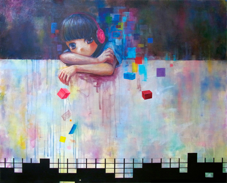 「ほっといたらくずれてく」Collapse when I leave, 910mm x 727mm, acrylic on canvas, 2011