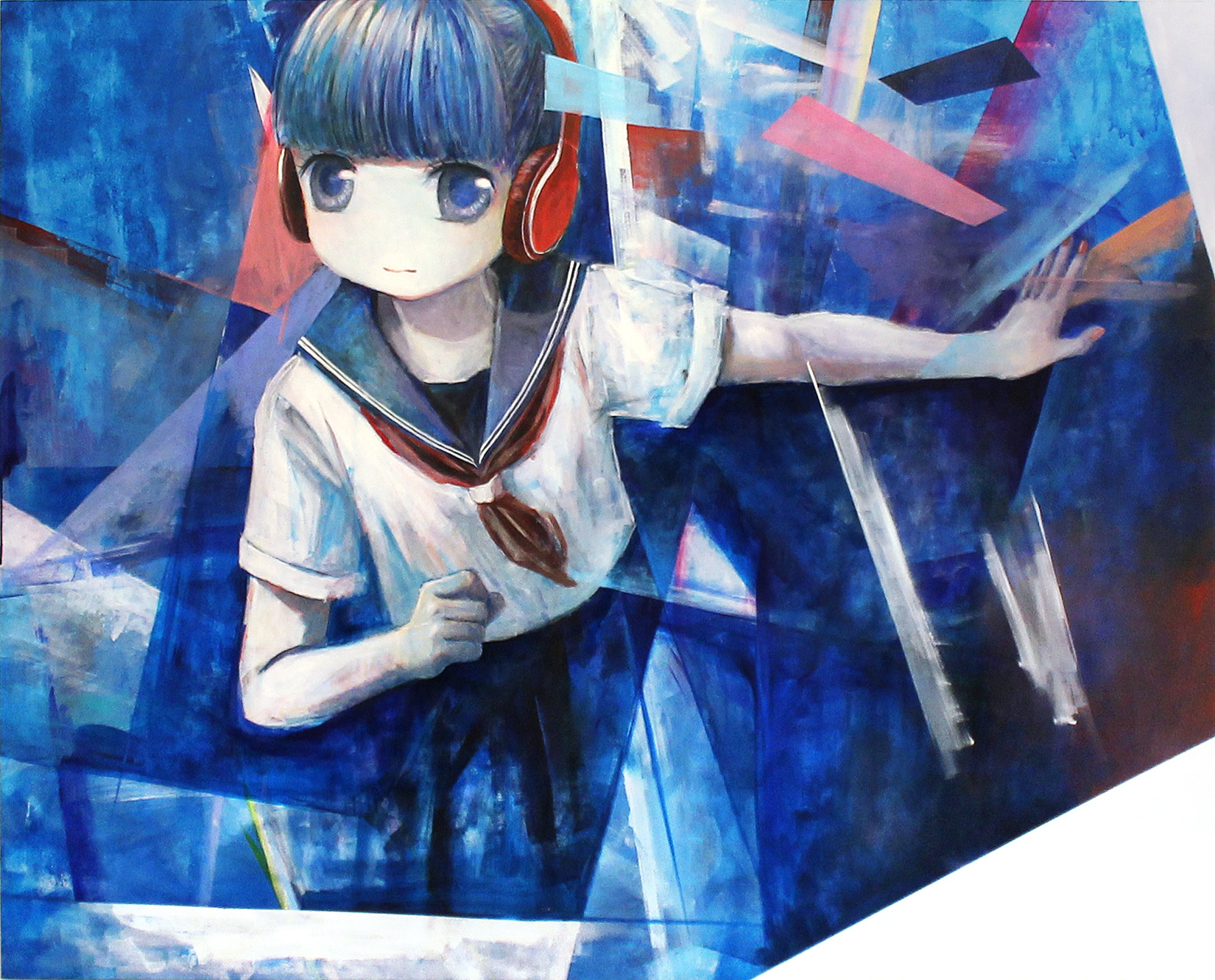 「Breaking firewall」Breaking firewall, 1620mm x 1303mm, acrylic and oil on canvas, 2016