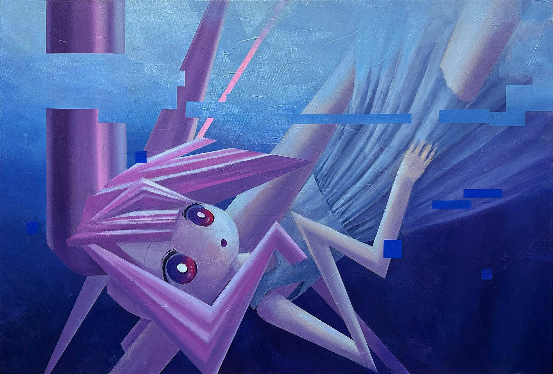 「うえのみず」Water above, 606mm x 410mm, oil on canvas, 2023