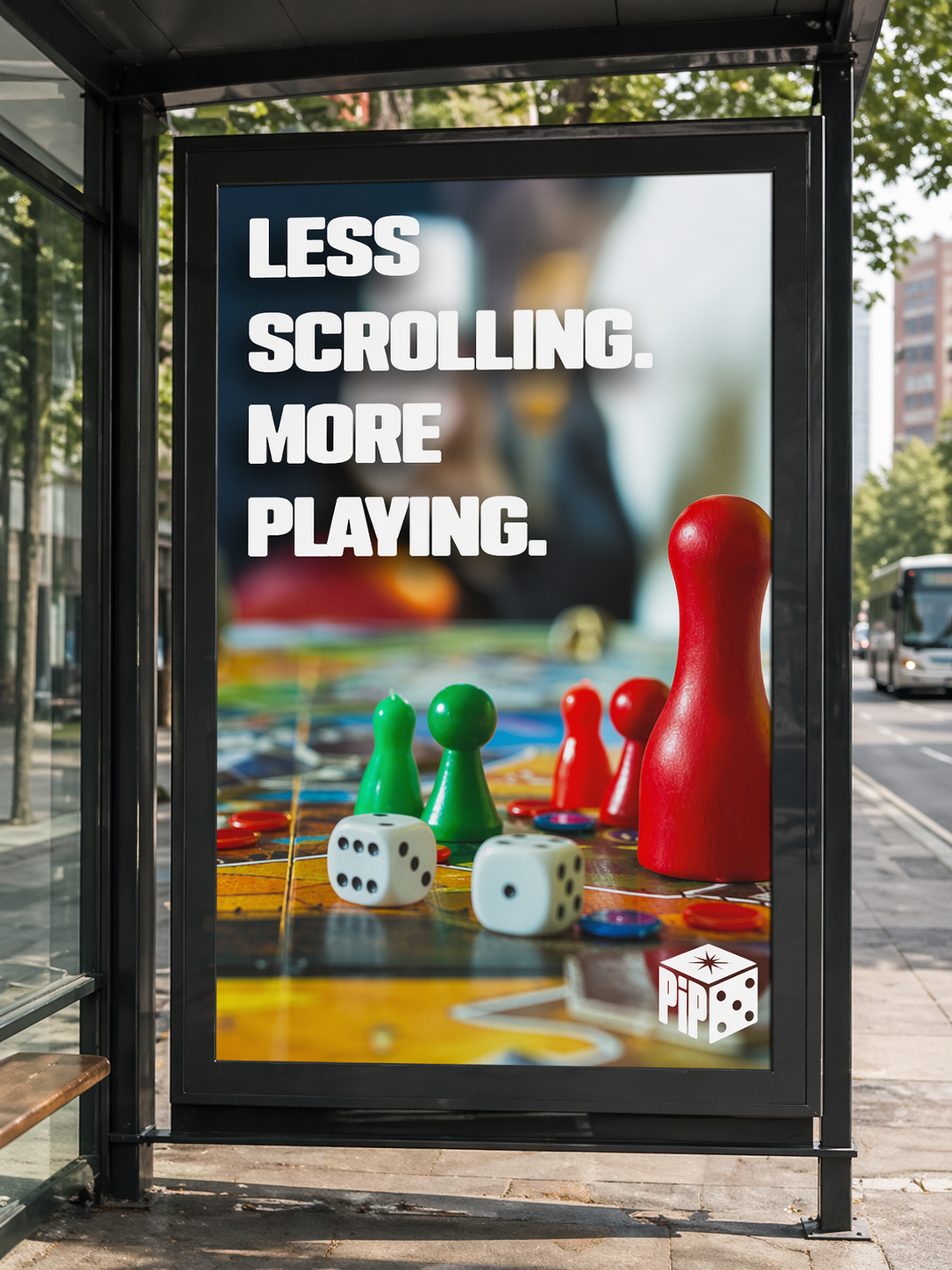 PiP Bus Stop Poster Advertisement