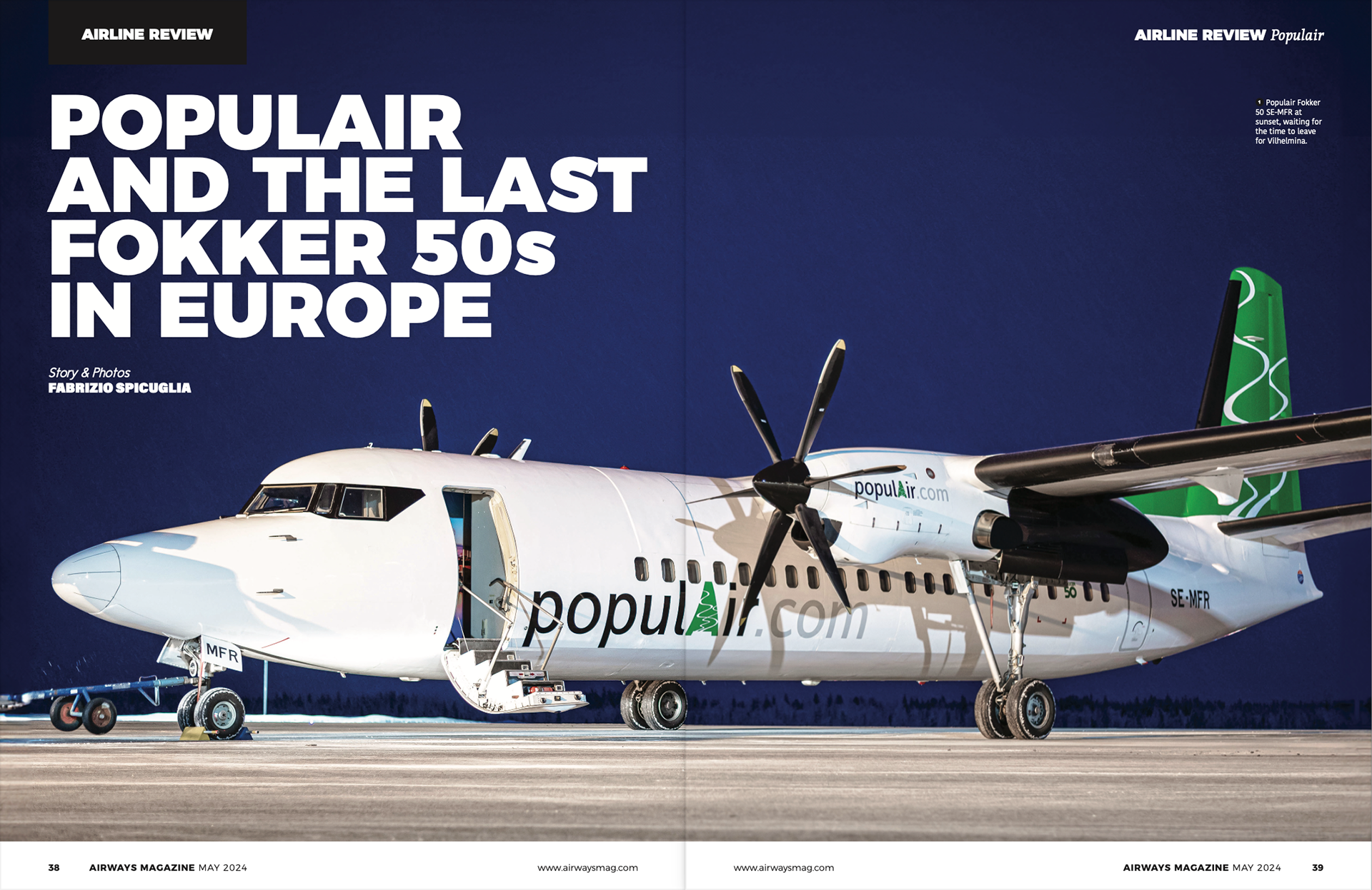 Airways Magazine May 2024 issue Populair Fokker 50 - Airline review