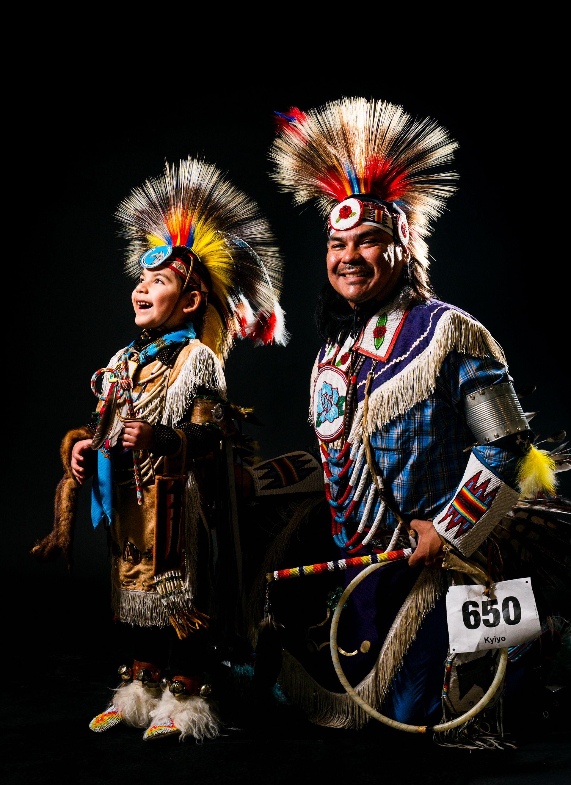 Rylan and his father Rolan Morning Owl competed in the powwow. There are a part of the Confederated Tribes of Warm Springs in Oregon.