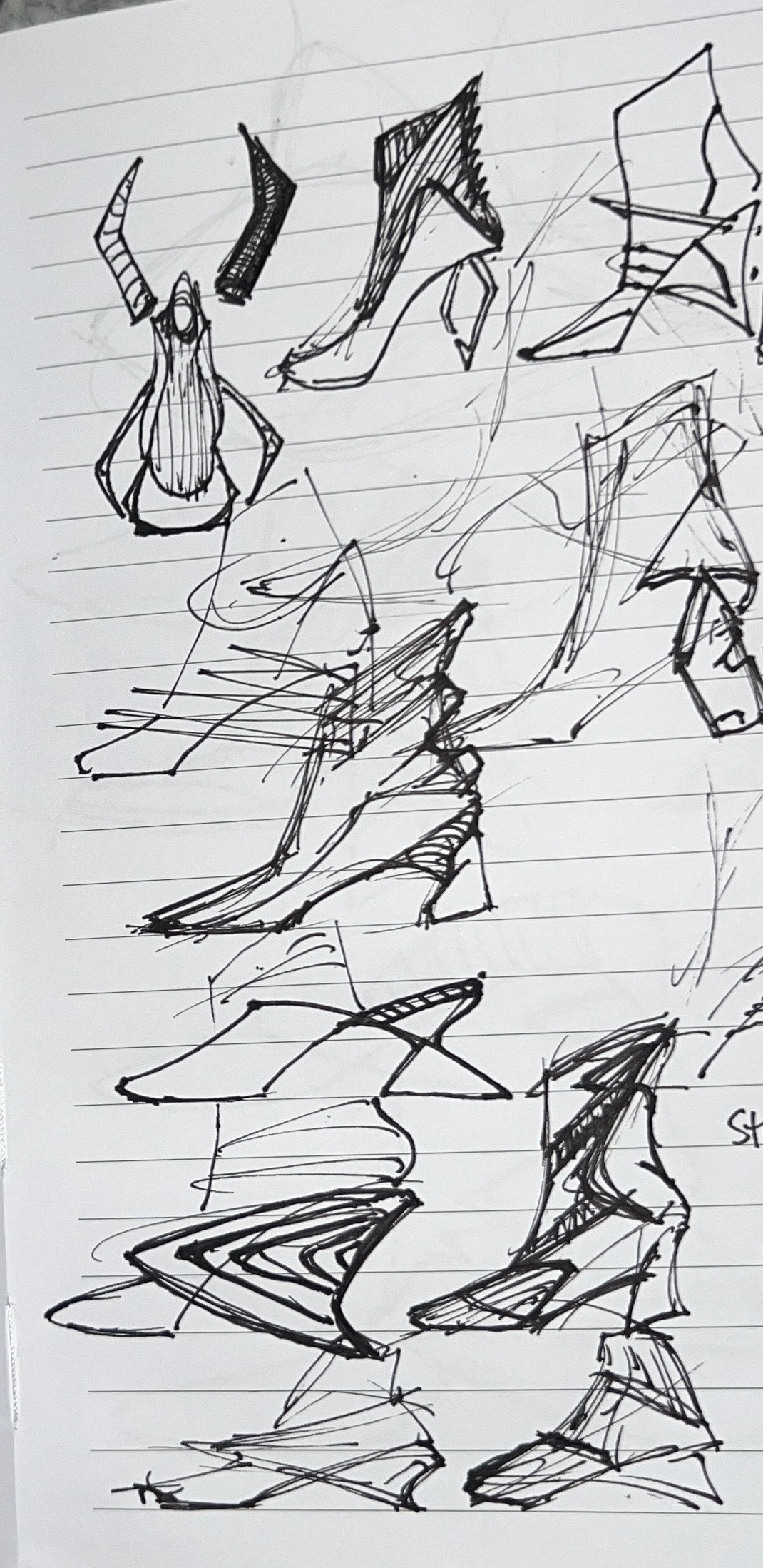 NOTEBOOK SKETCH - MILAN FUTURISTIC HEEL CONCEPT