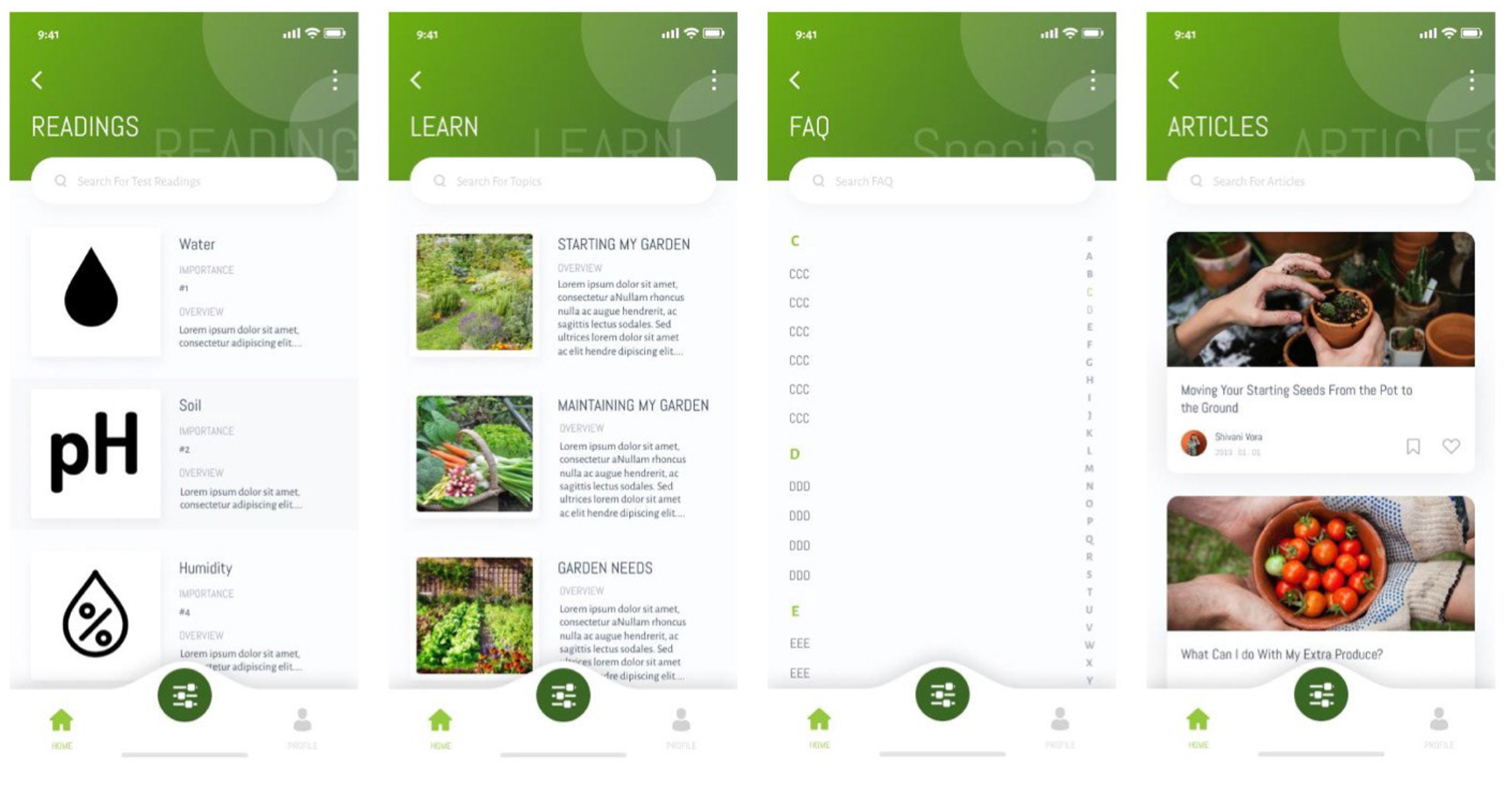 Garden readings, education, and FAQ