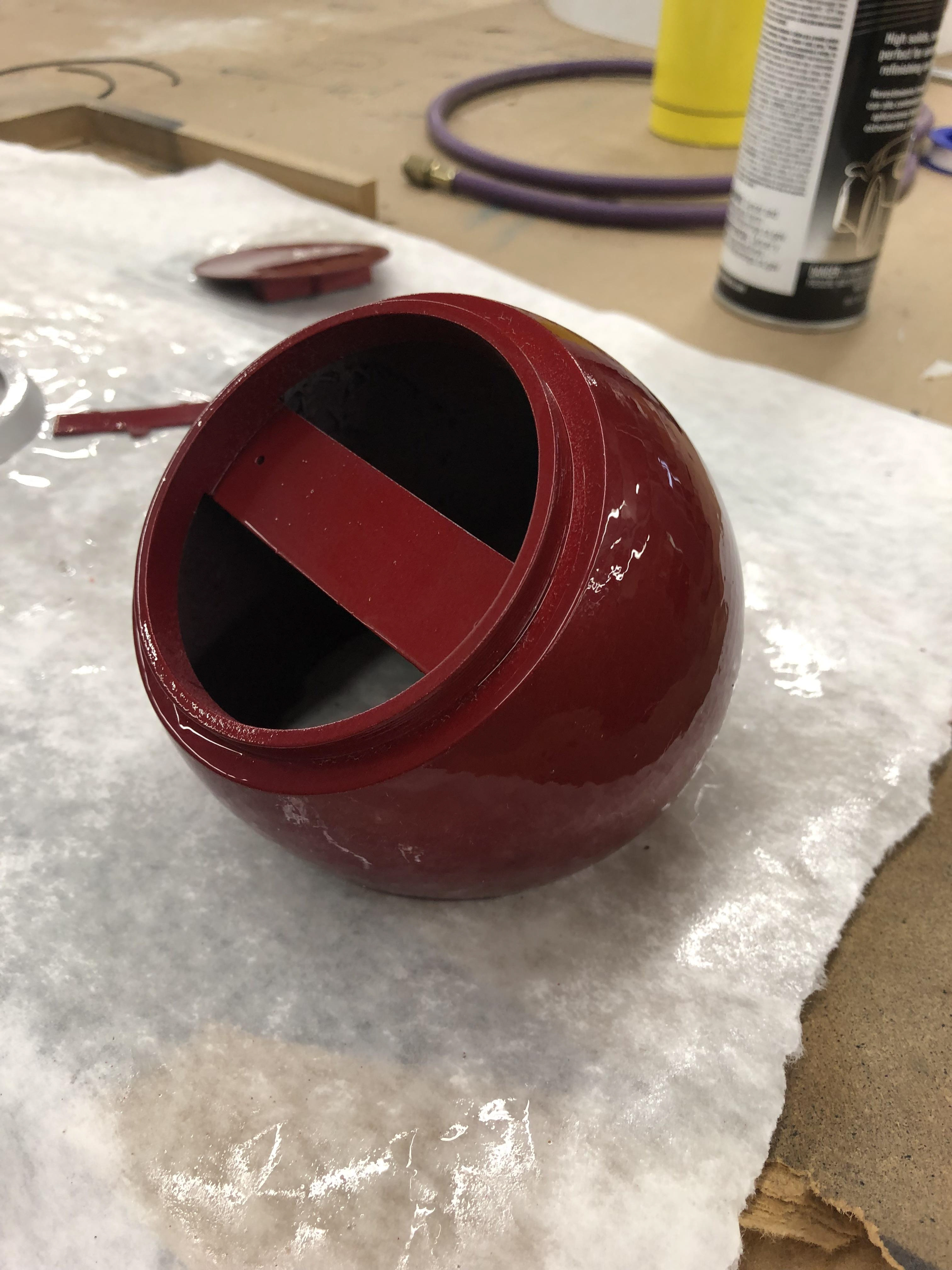 First coat of paint on housing