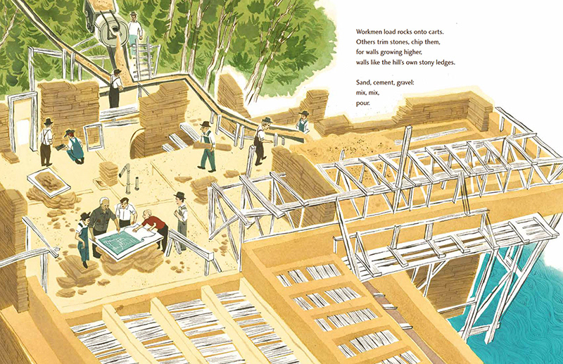 Fallingwater, ink & watercolor