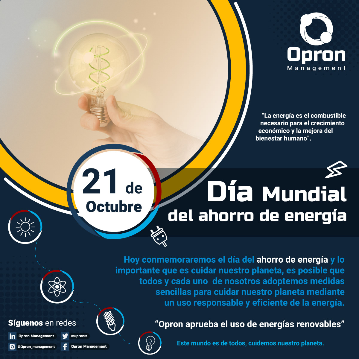 Feed - Día del ahorro de energía Mundial 2022 Opron