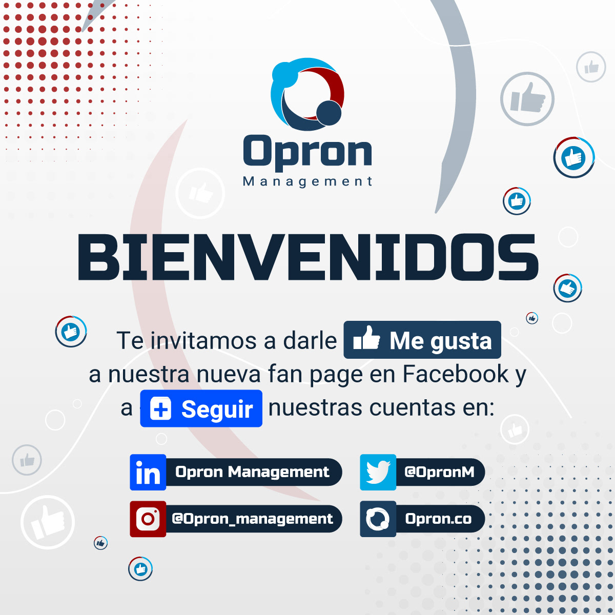 Bienvenida Facebook Opron.
