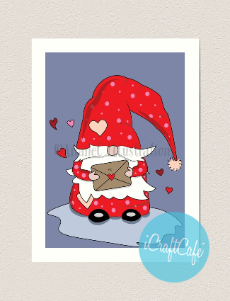 Red Gnome Spreading Love Art Print